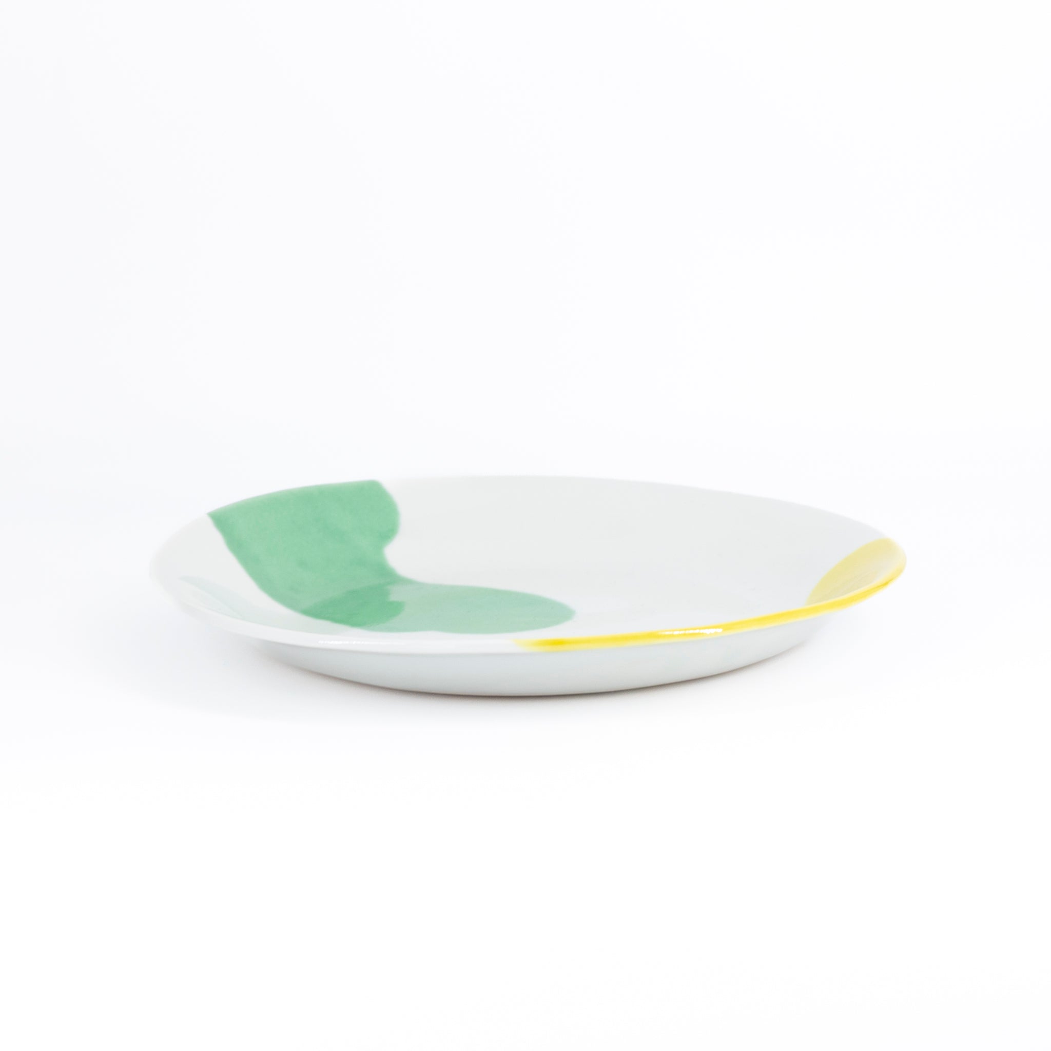二色流し丸皿:Yellow&Green