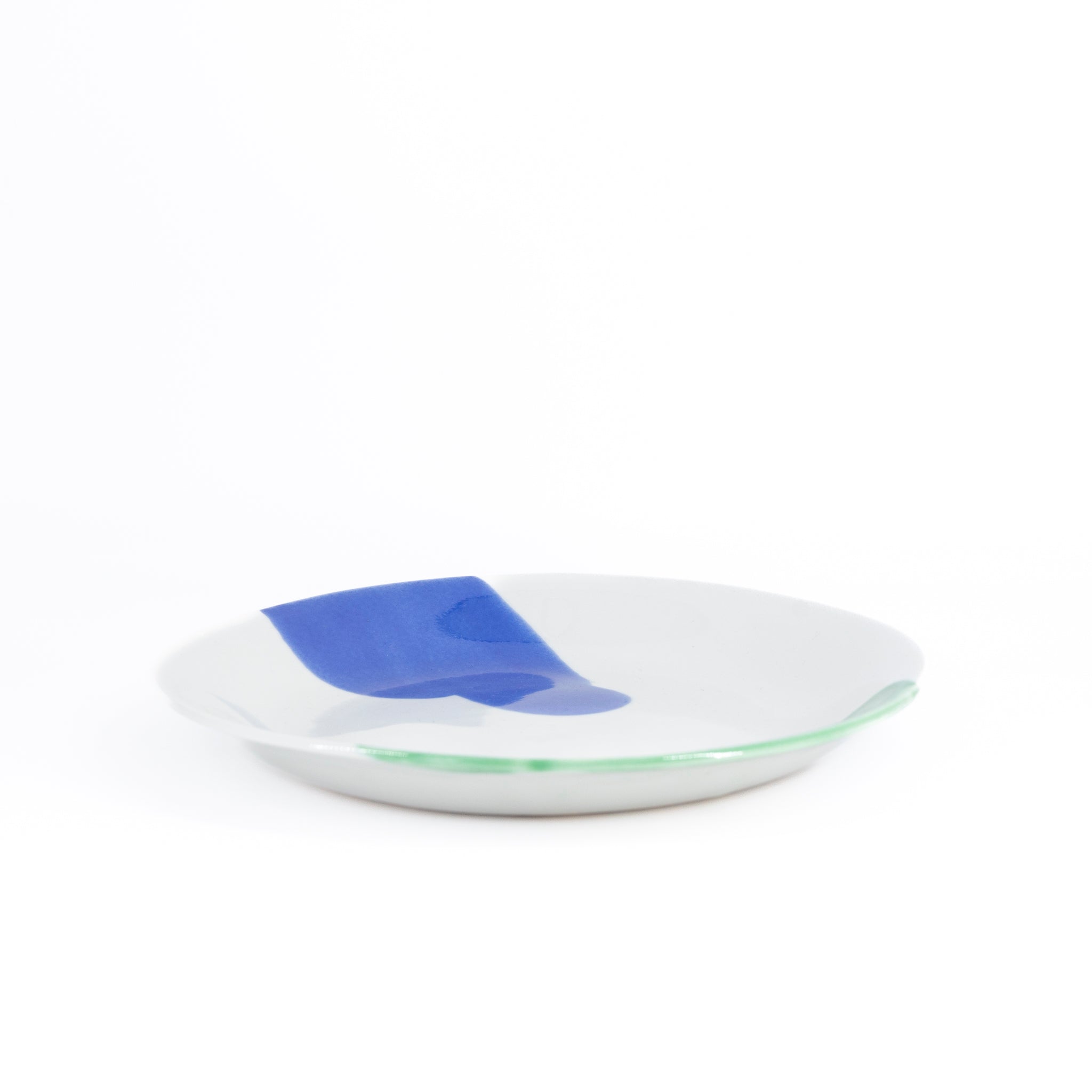 二色流し丸皿:Blue&Green