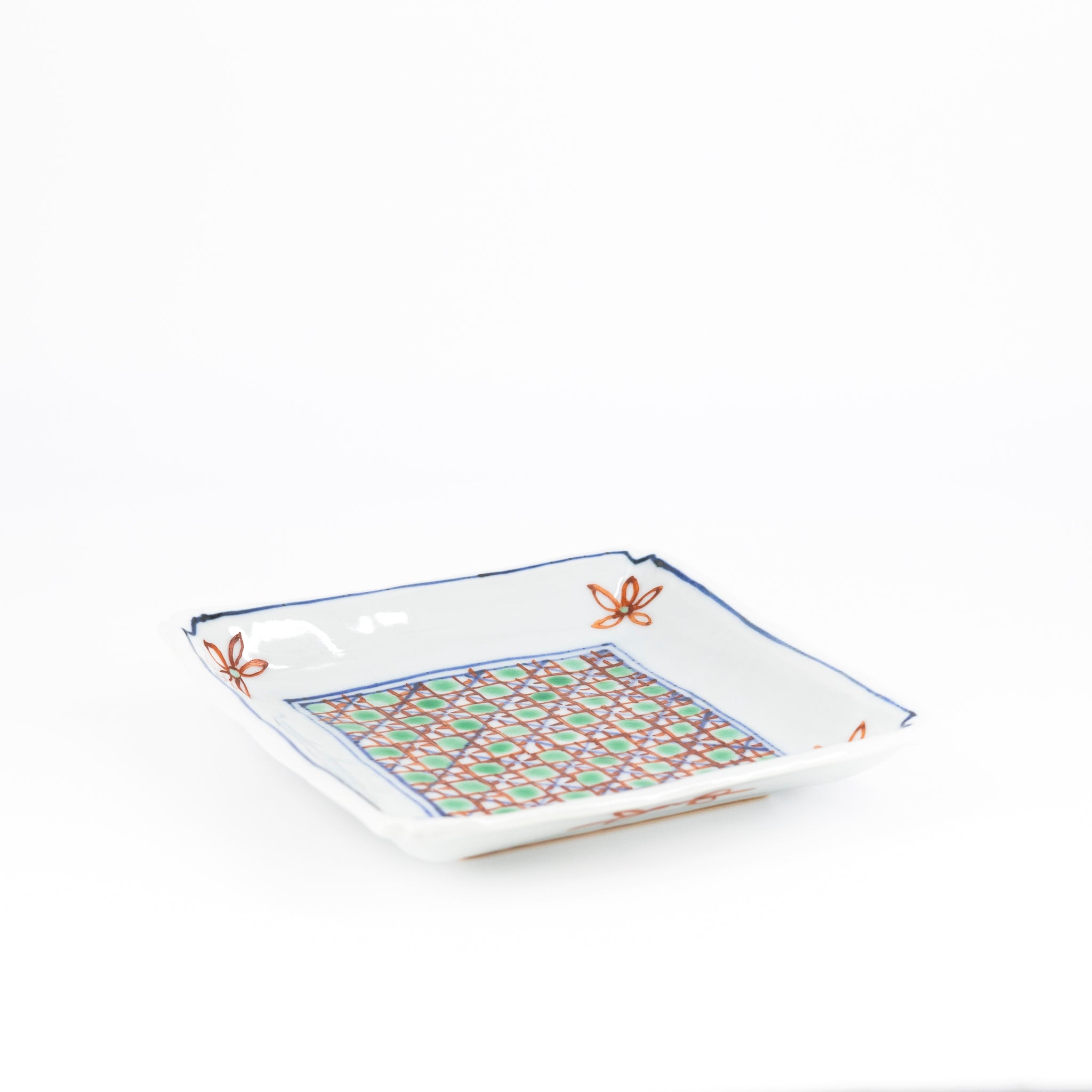 Colored chintz pattern square plate