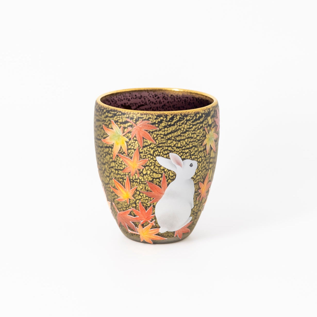 ぐい呑「兎」紅葉