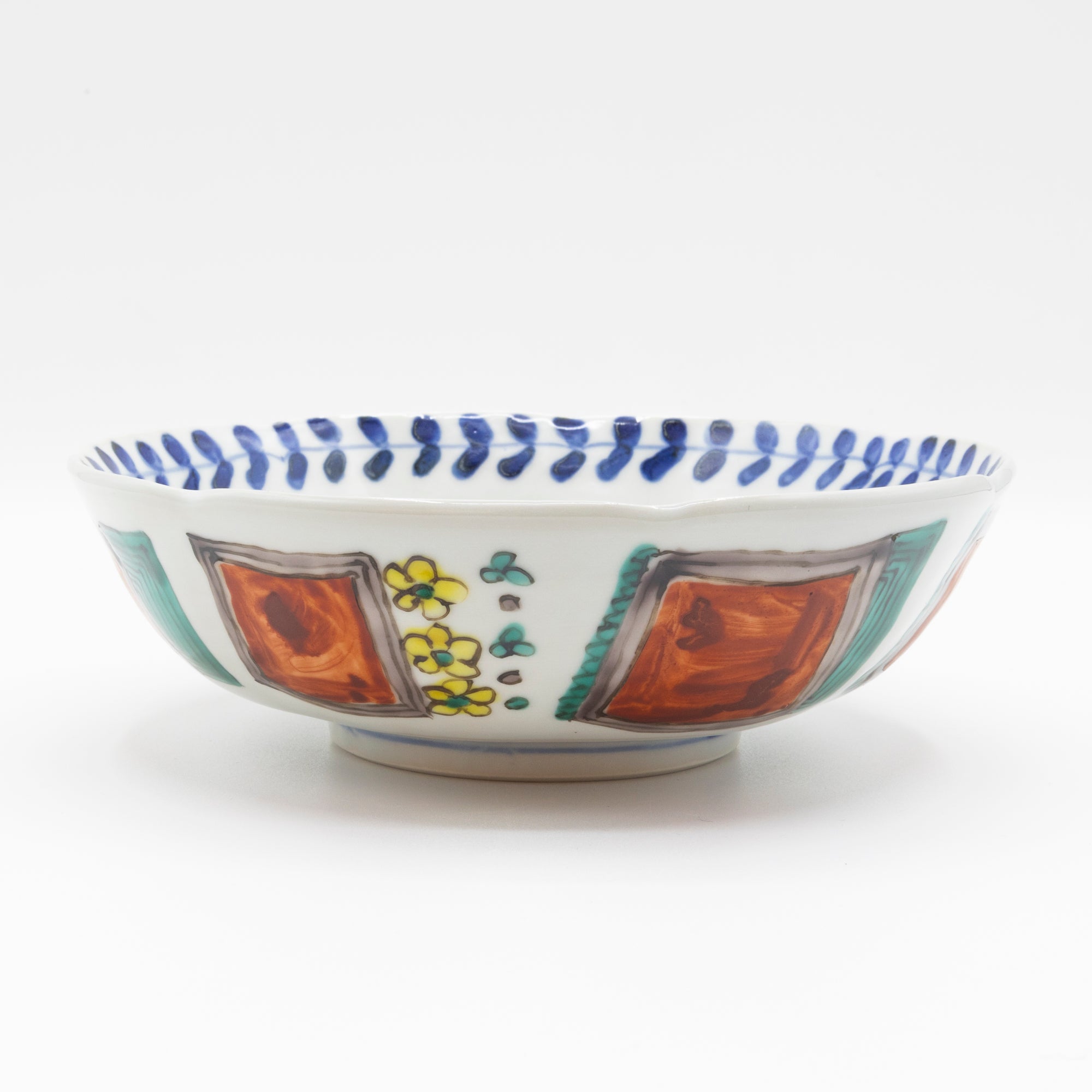 正木春蔵作の陶磁器「色絵染附 七輪浅鉢 B」