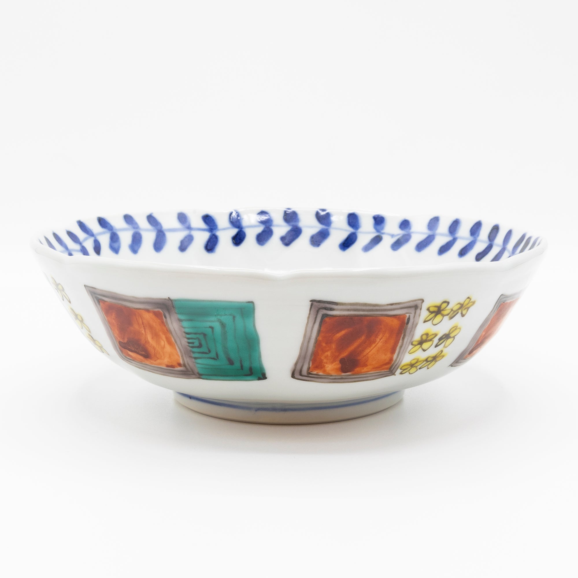 正木春蔵作の陶磁器「色絵染附 七輪浅鉢 E」