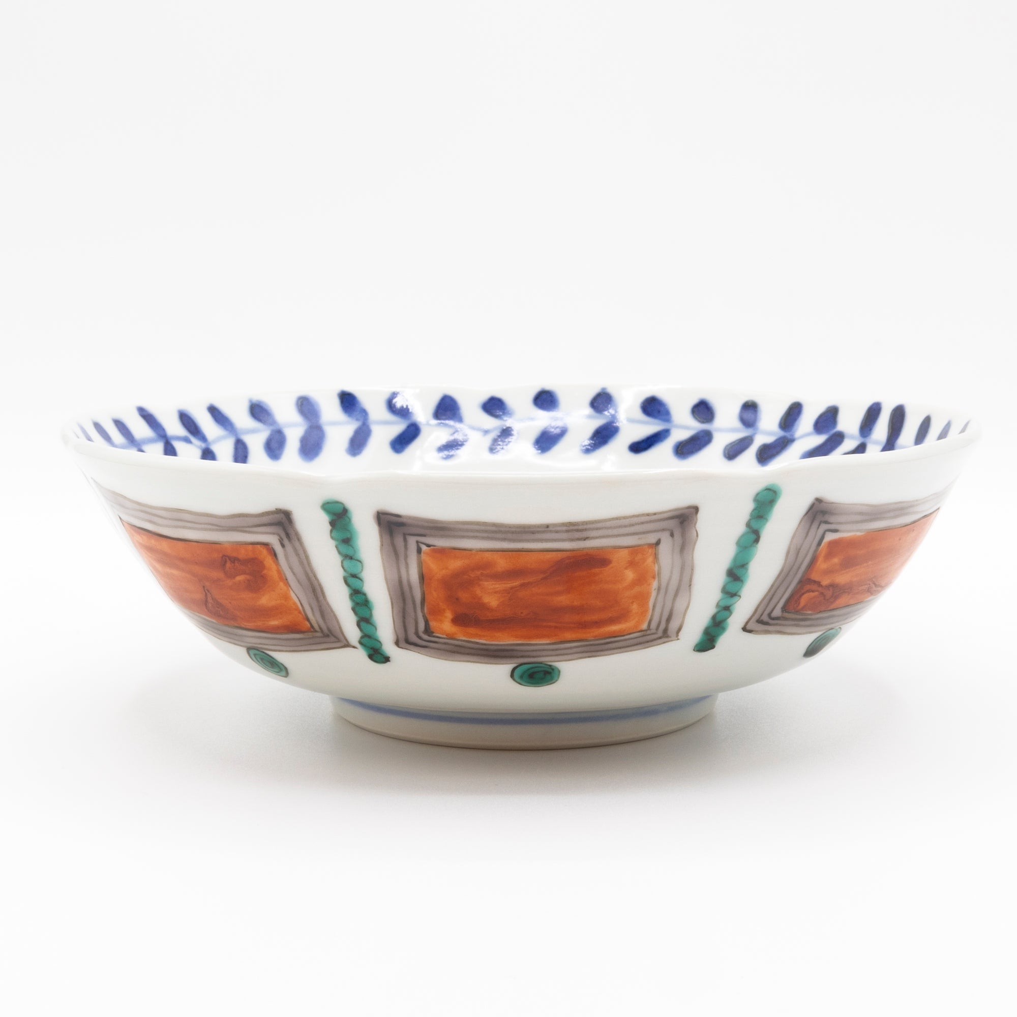 正木春蔵作の陶磁器「色絵染附 七輪浅鉢 F」