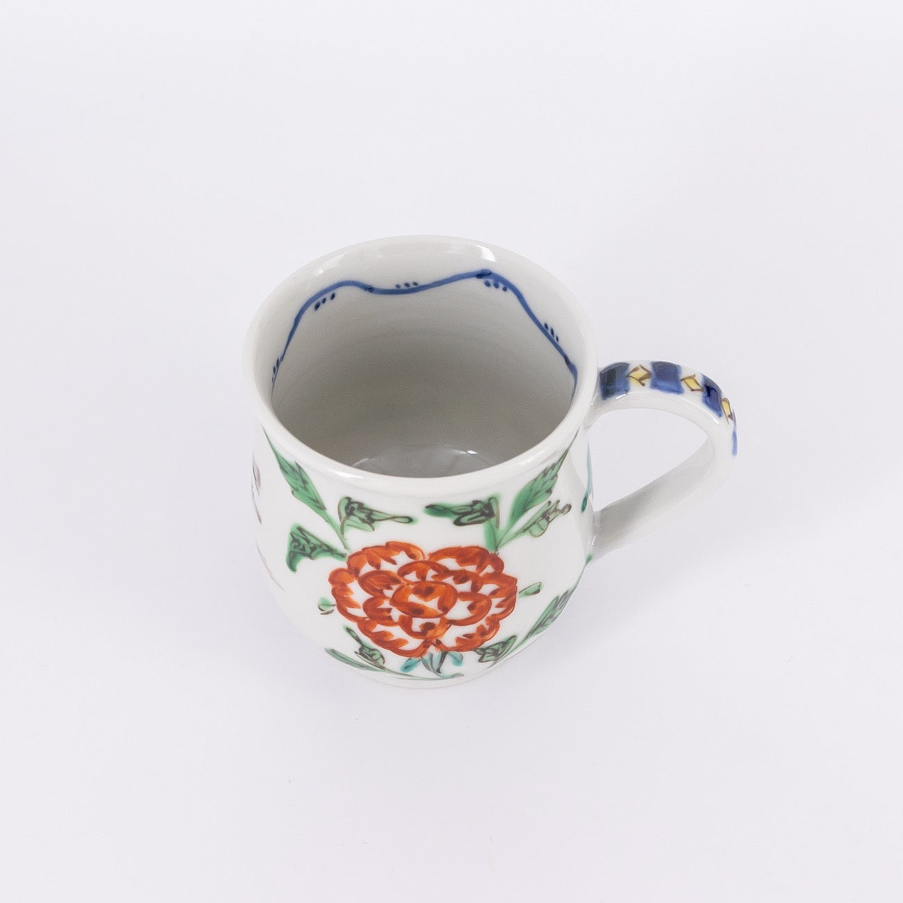 色絵染附 草花文マグカップ