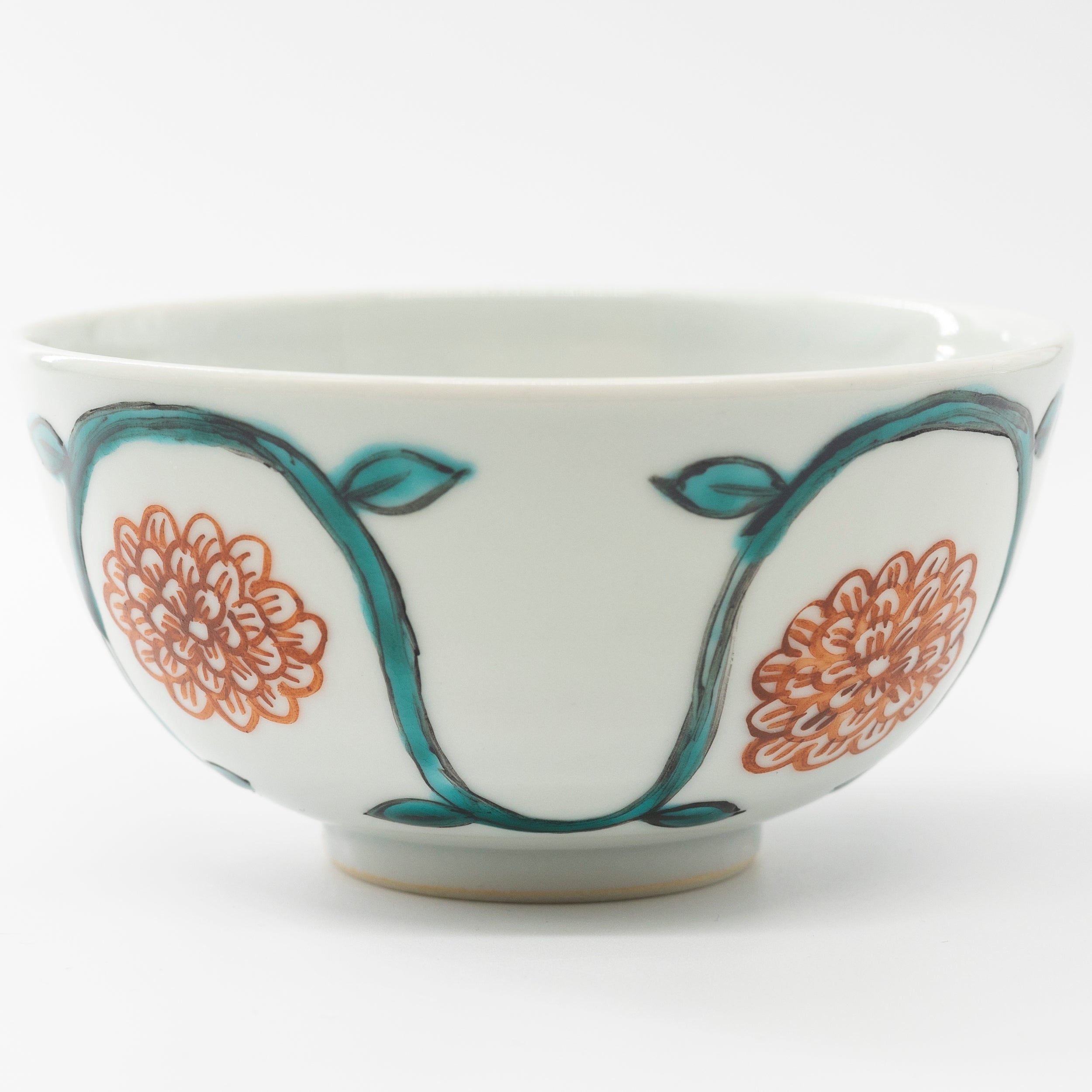 Colored peony rice bowl