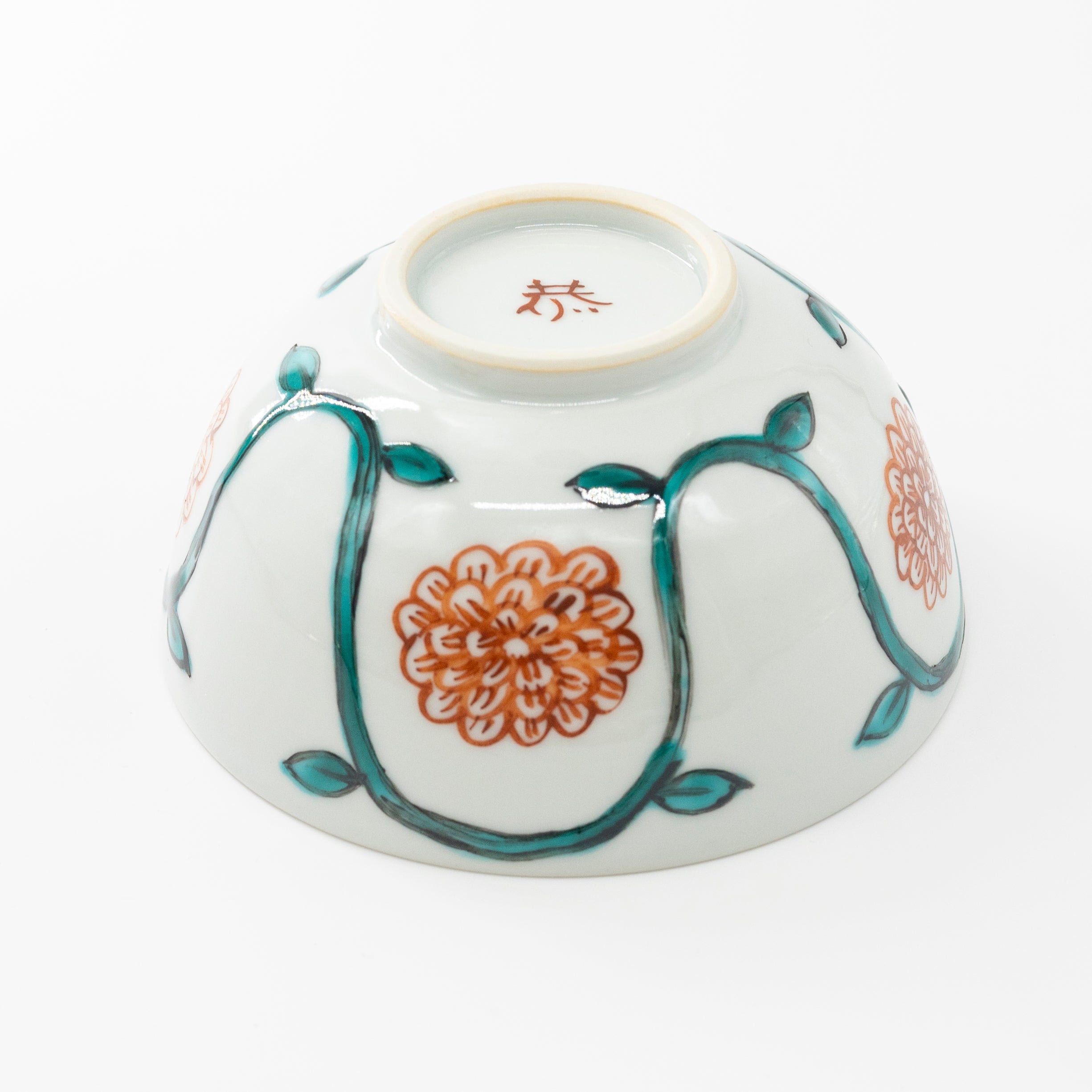 Colored peony rice bowl