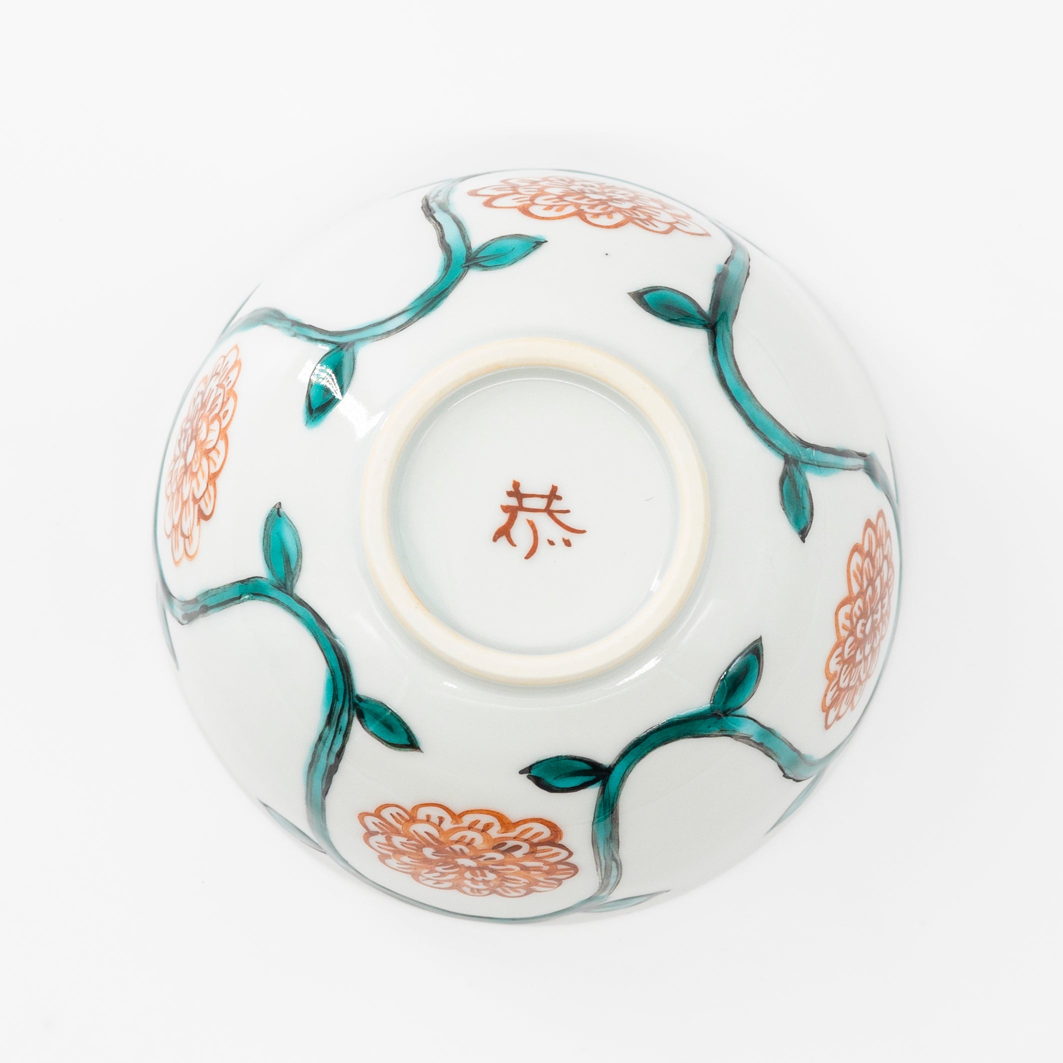 Colored peony rice bowl