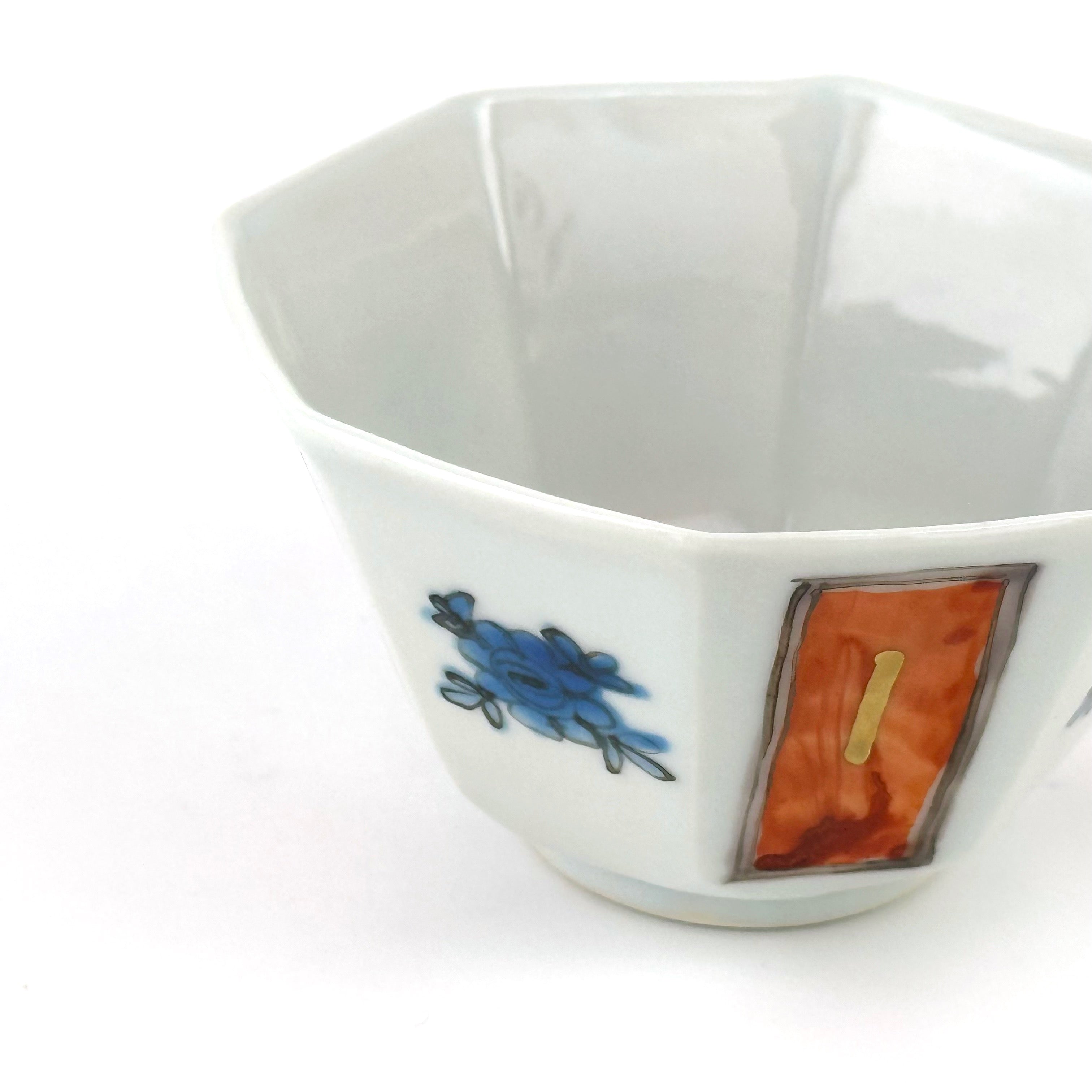 色絵金彩 八角小鉢