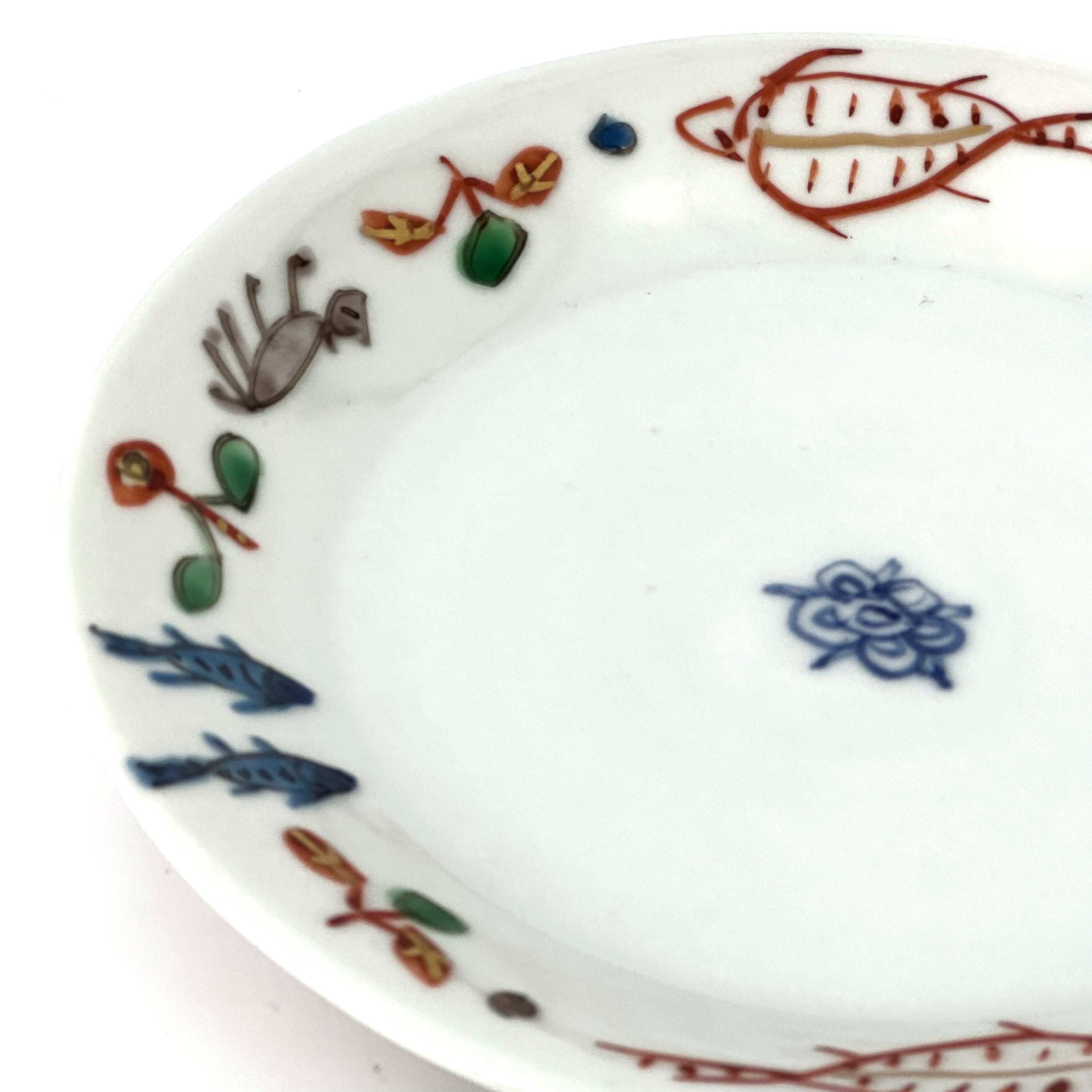 色絵染附 カンタ文5寸皿