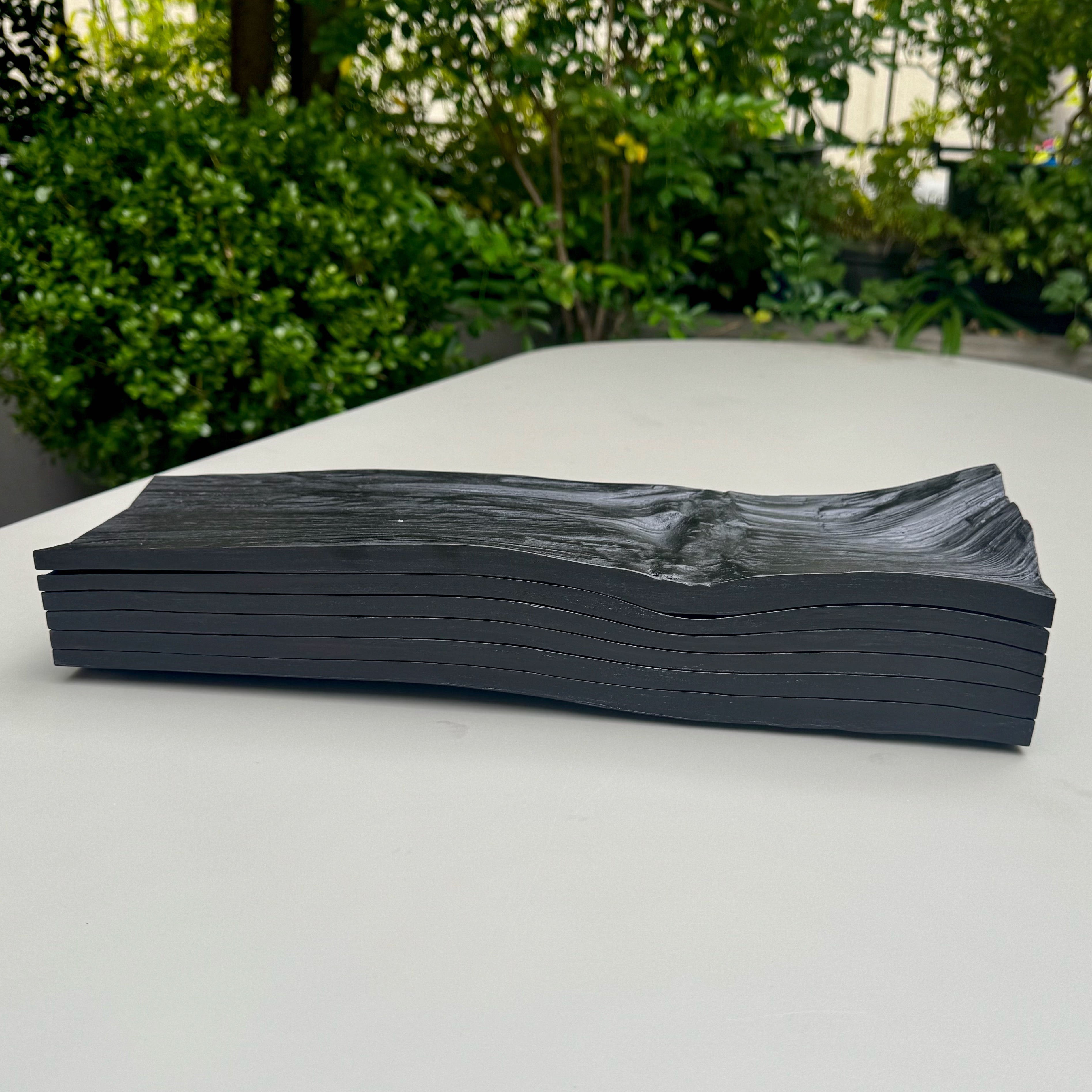 へぎ長皿_黒錆 6枚組