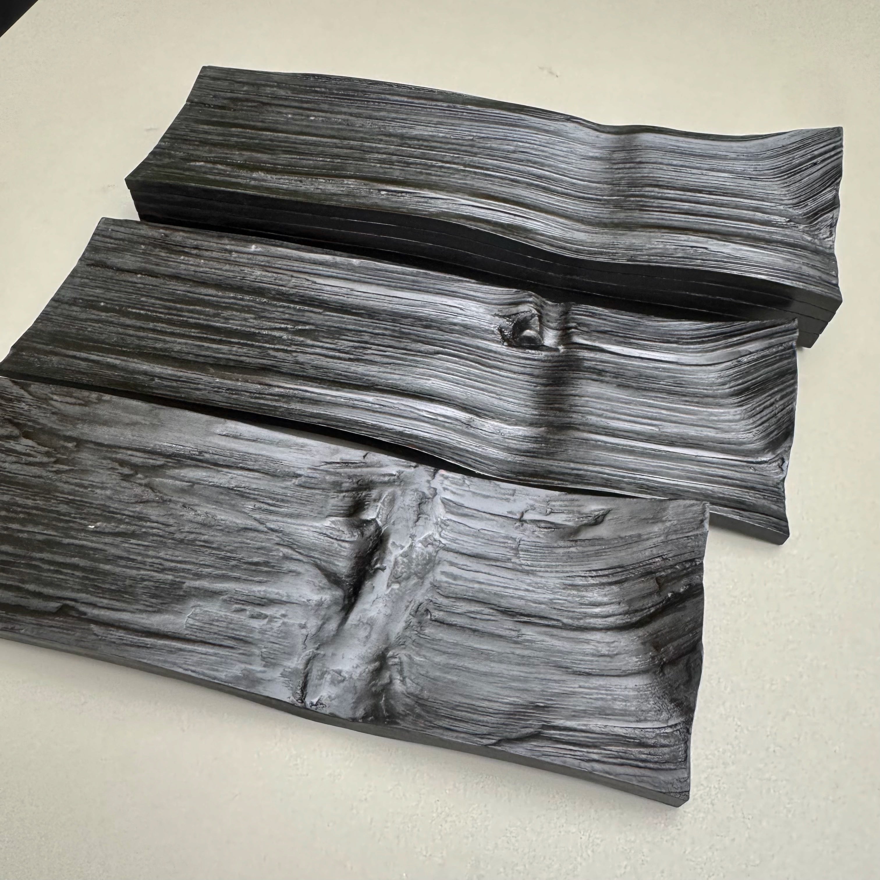 へぎ長皿_黒錆 6枚組