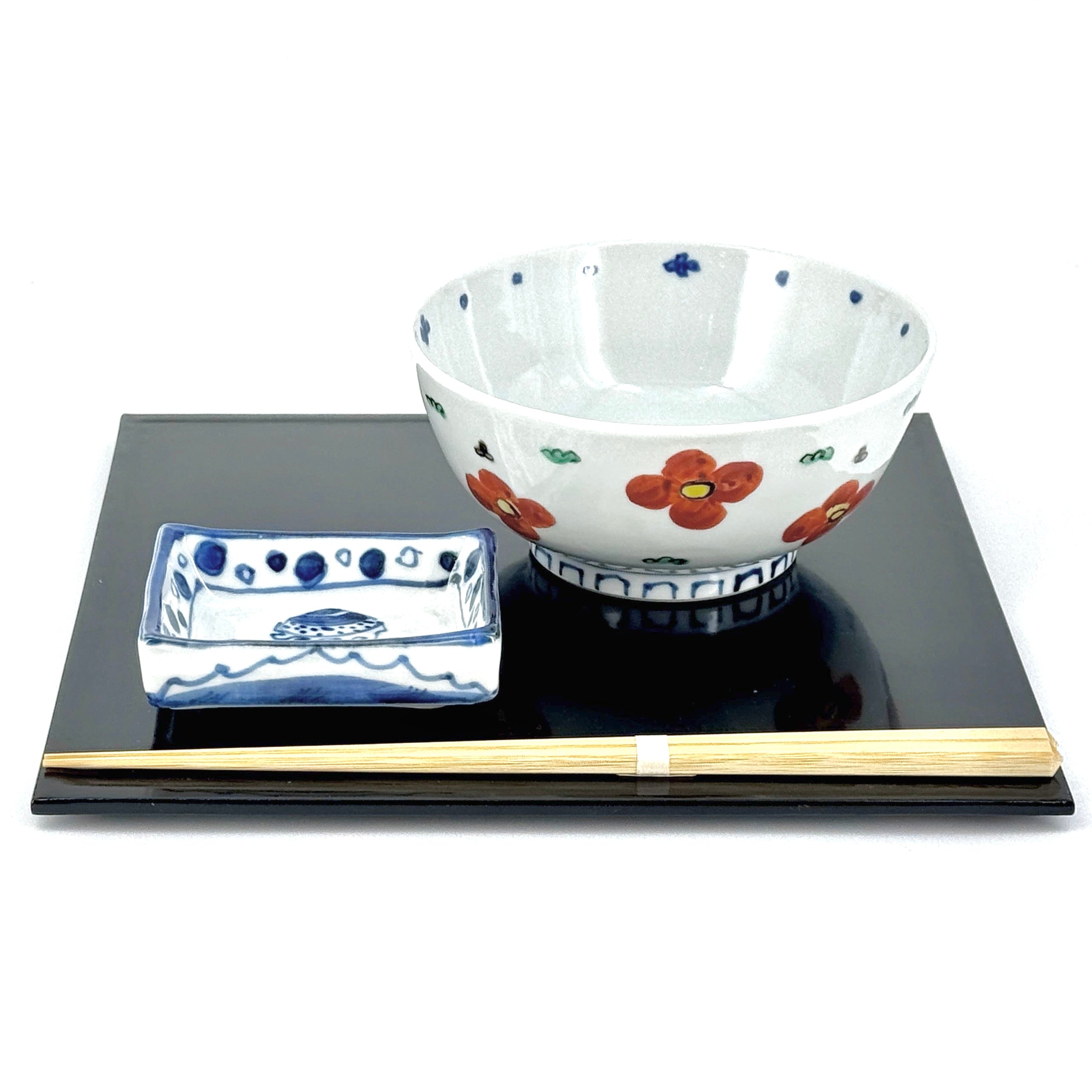染附 貝文四方豆皿