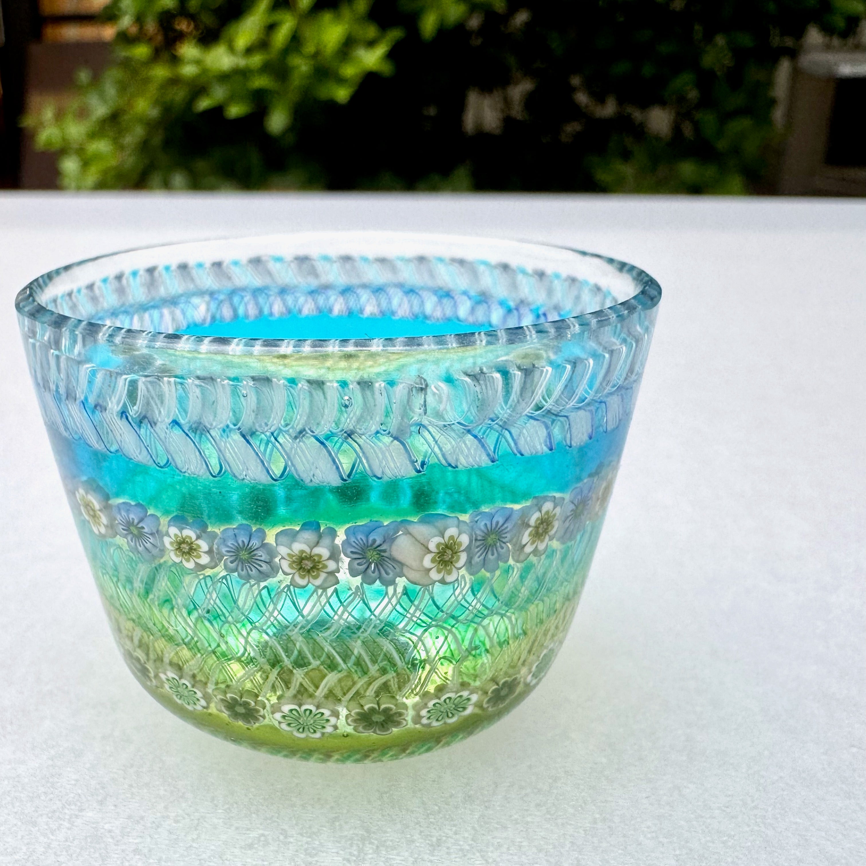 コアガラス冷酒杯 水とみどり