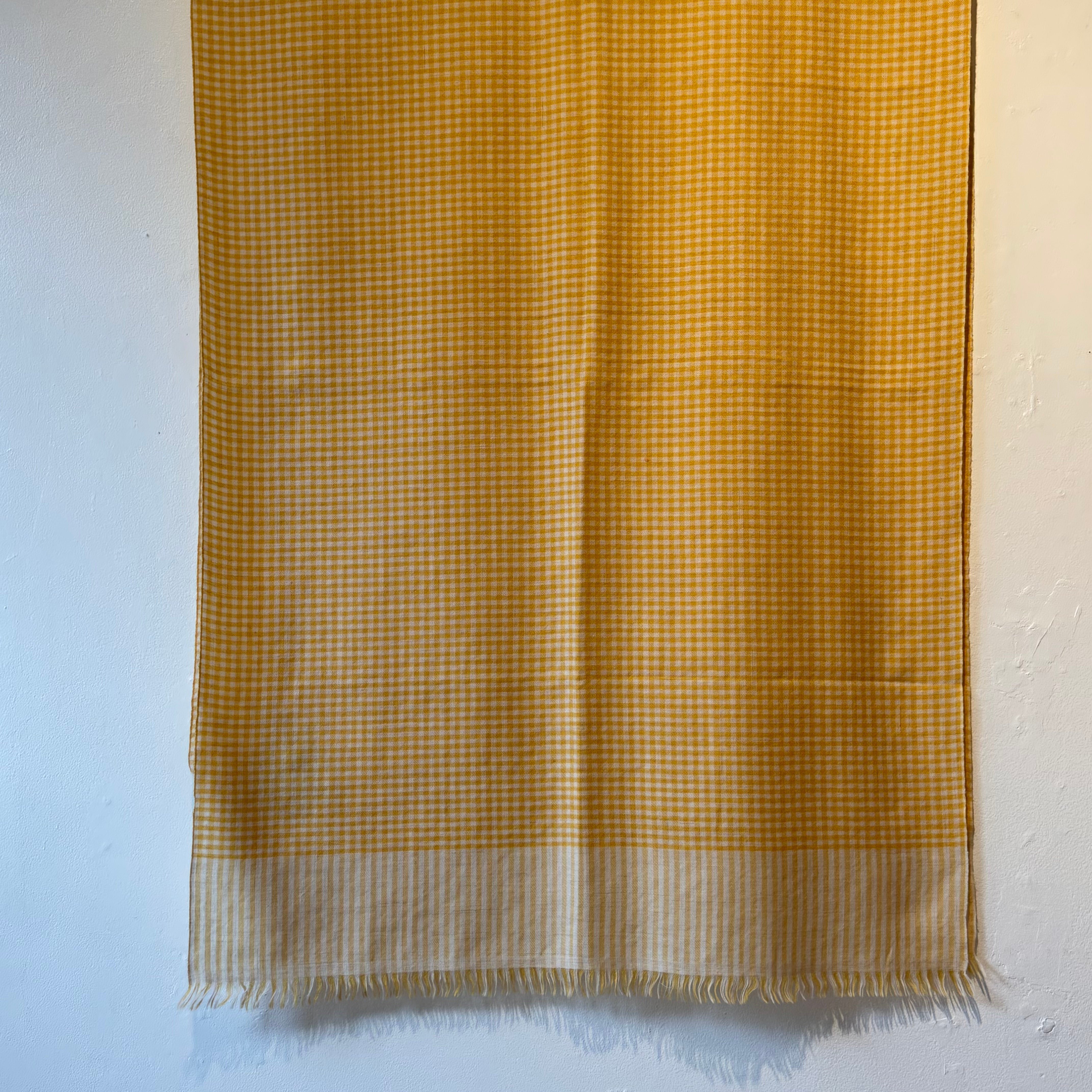 Elias Yellow Pashmina Stole in Yarn-Dyed Check