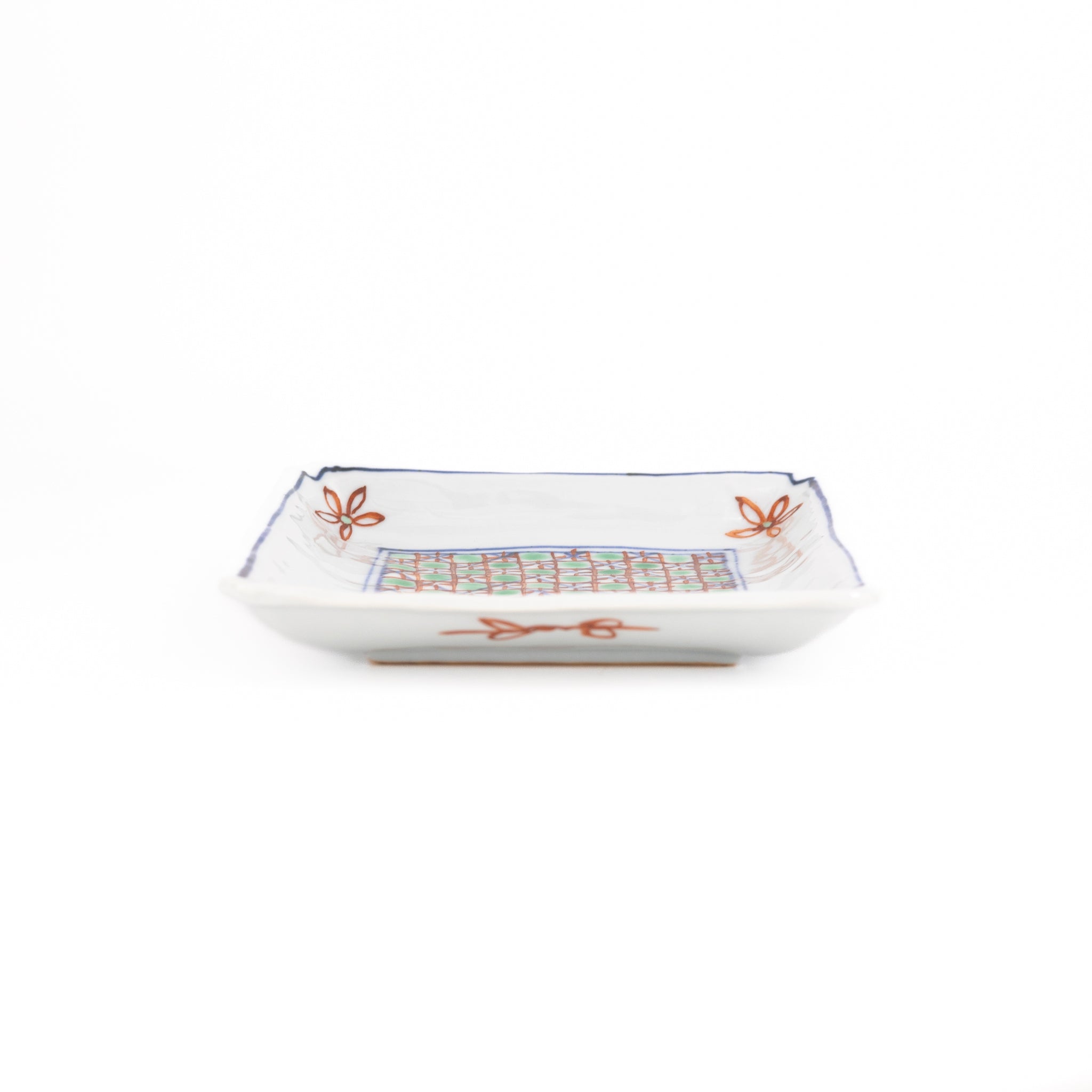 Colored chintz pattern square plate