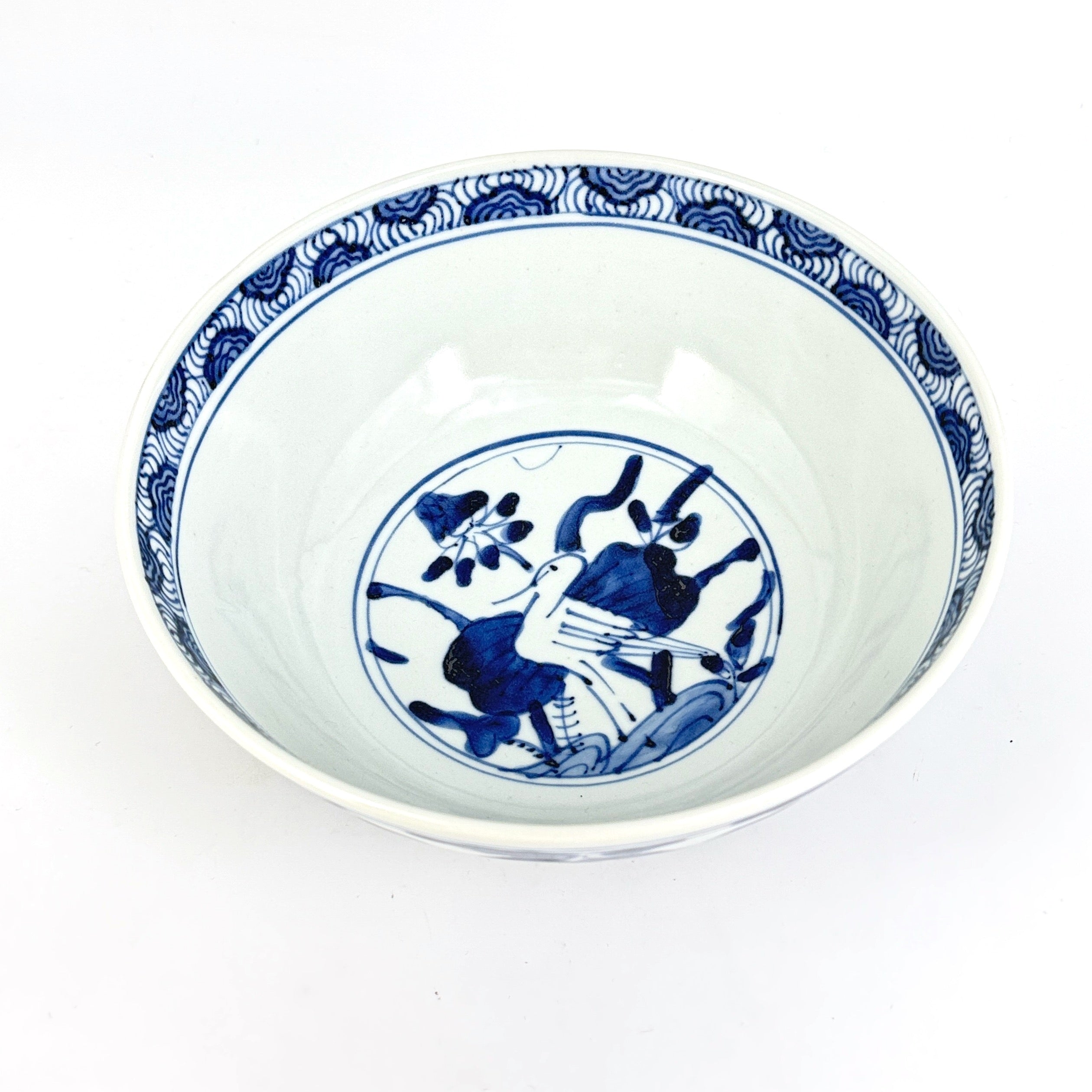 蓮鷺牡丹文鉢(21cm)