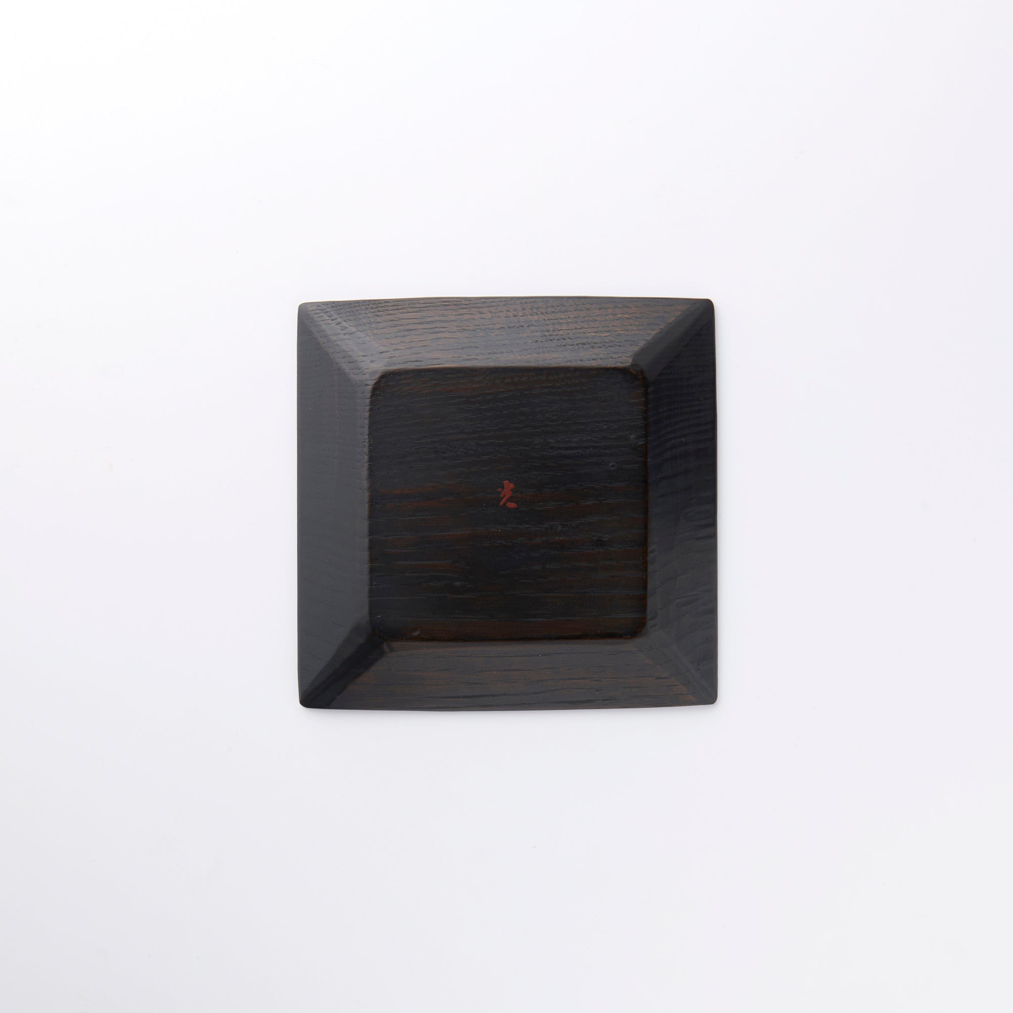 Hand-carved square plate, 5 inches
