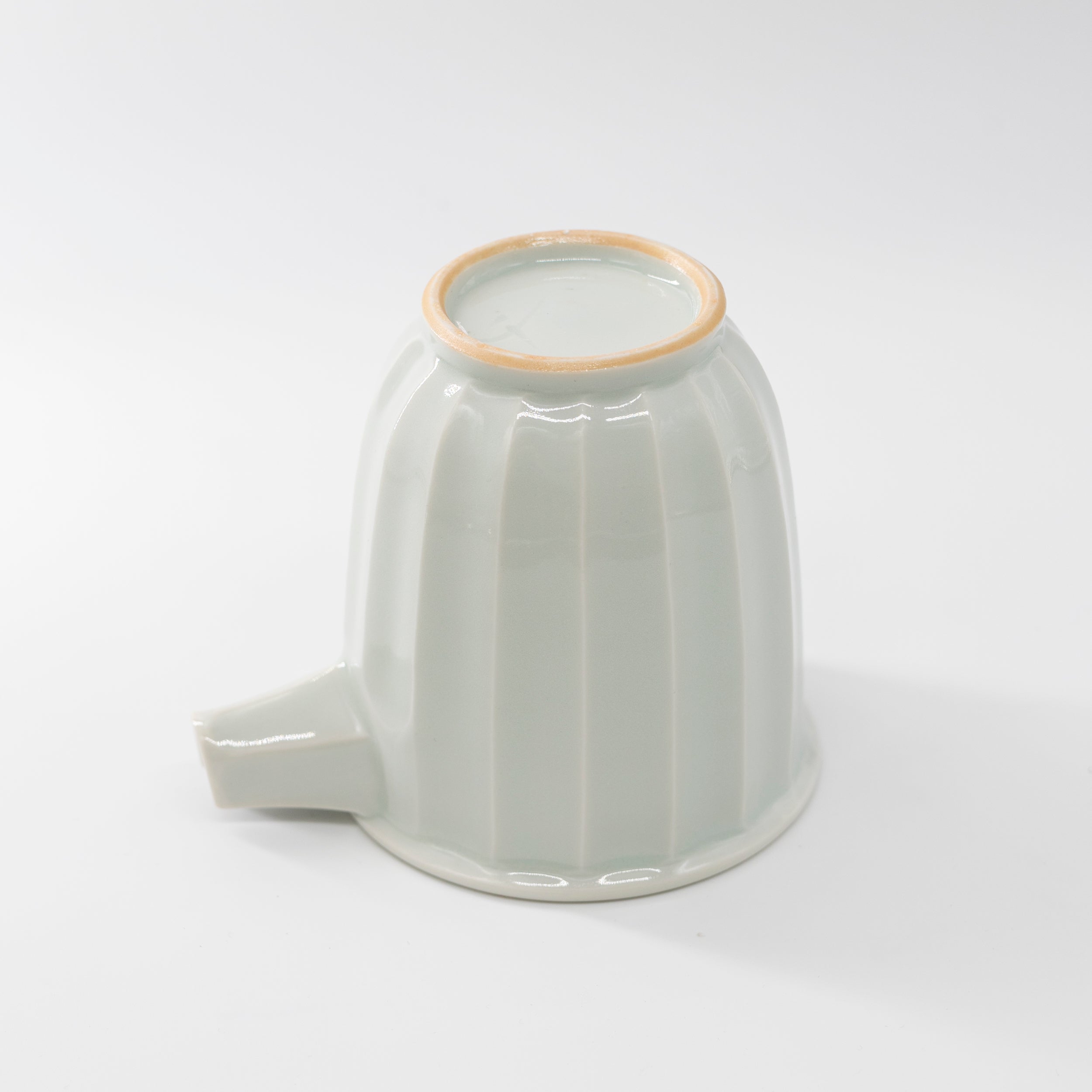 White porcelain ridged sake cup