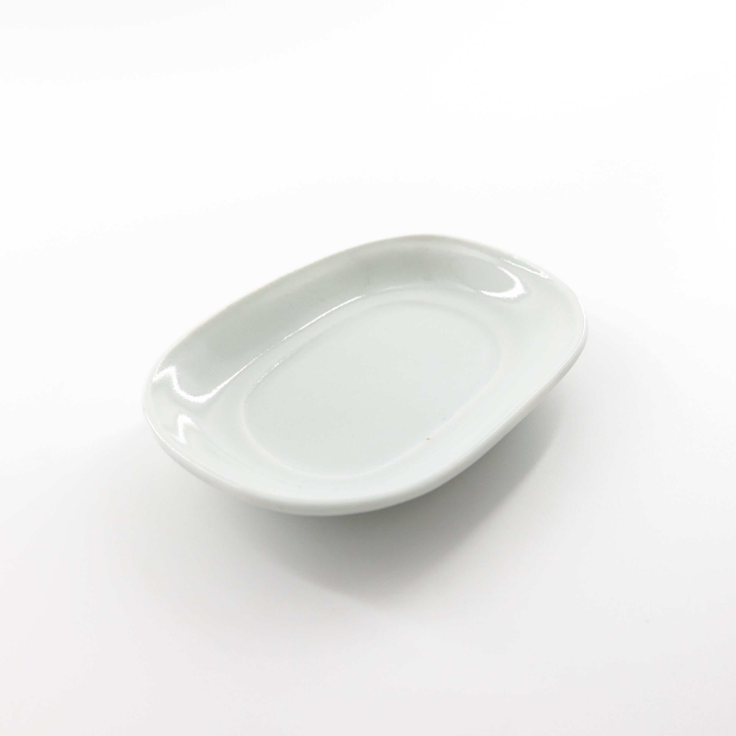 White porcelain oval plate