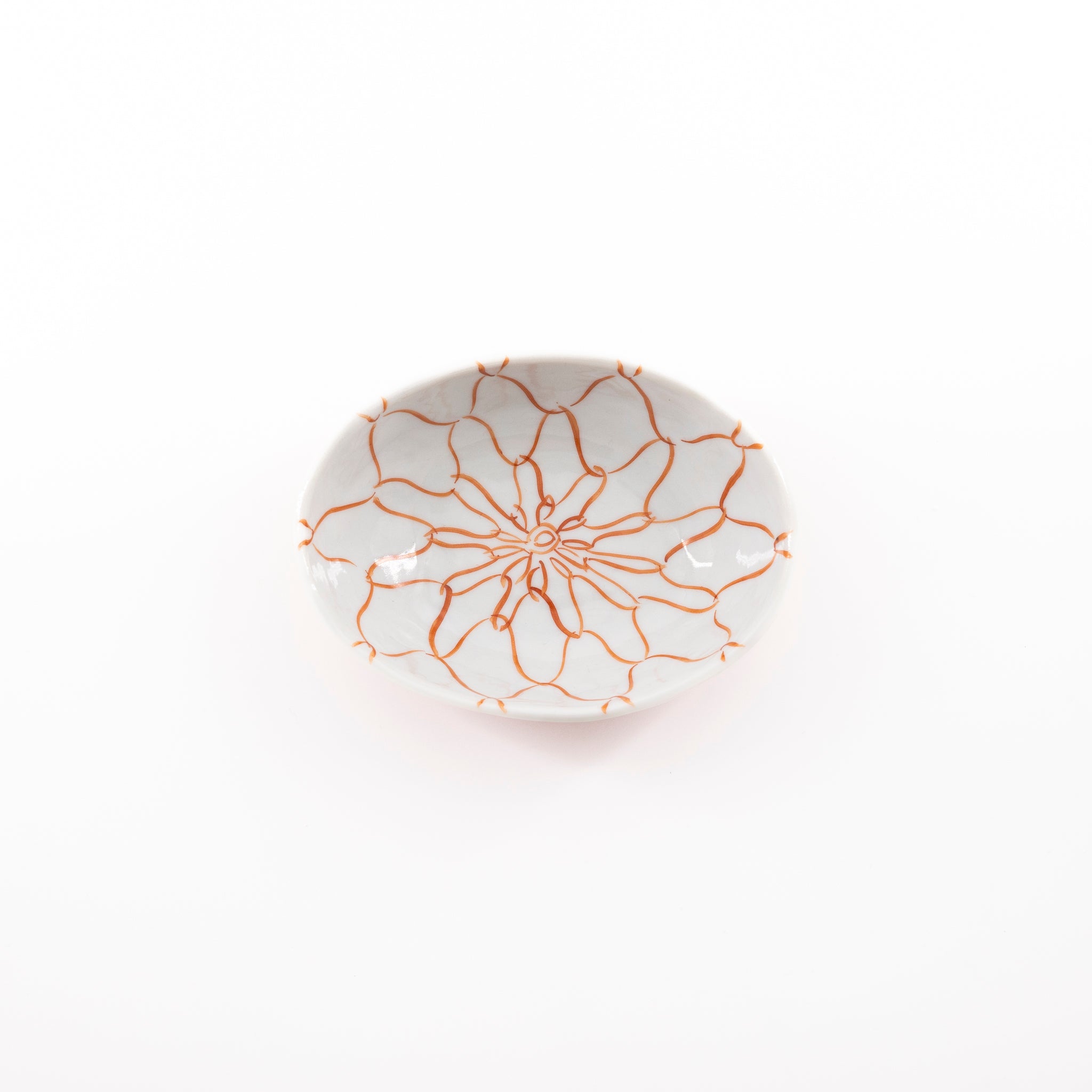 White porcelain oval flower small plate