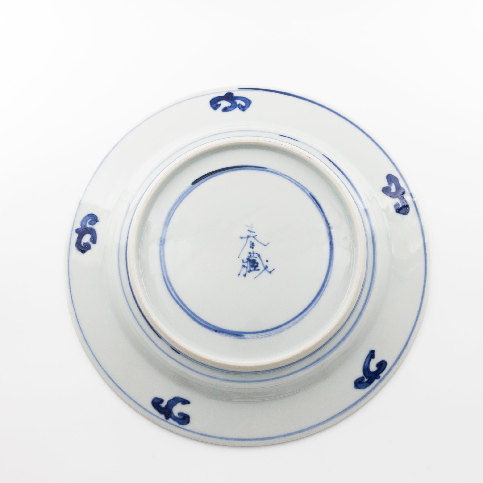 Blue and white porcelain bowl with pine, crane and deer design