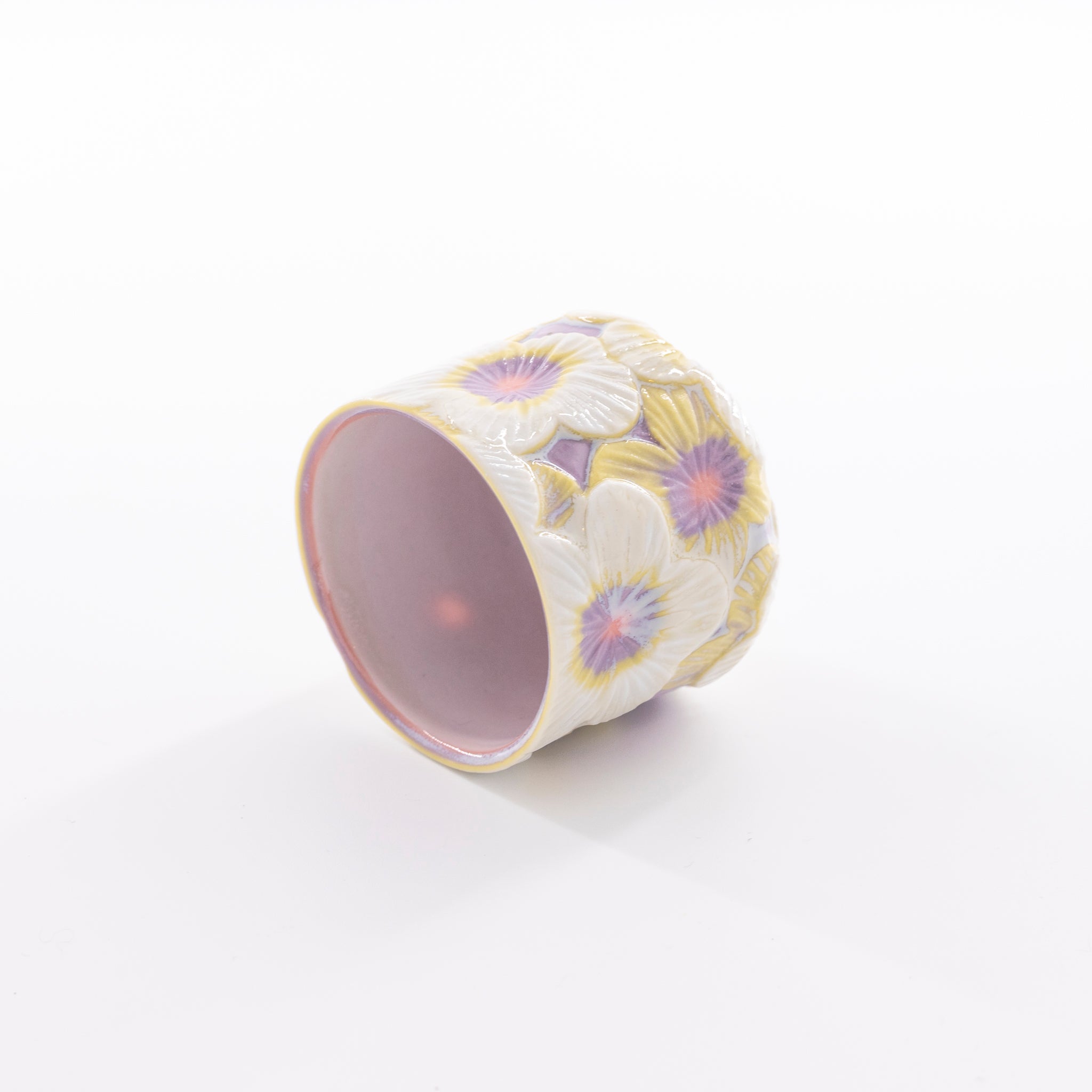 Laminated colored porcelain sake cup A