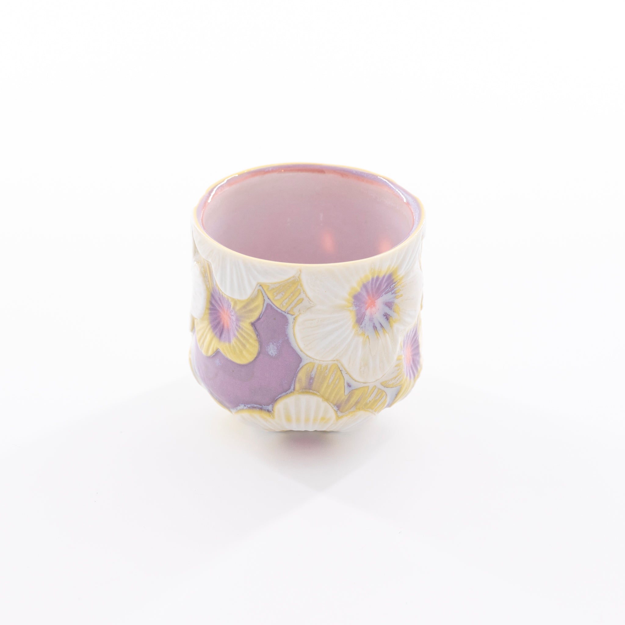 Laminated colored porcelain sake cup A