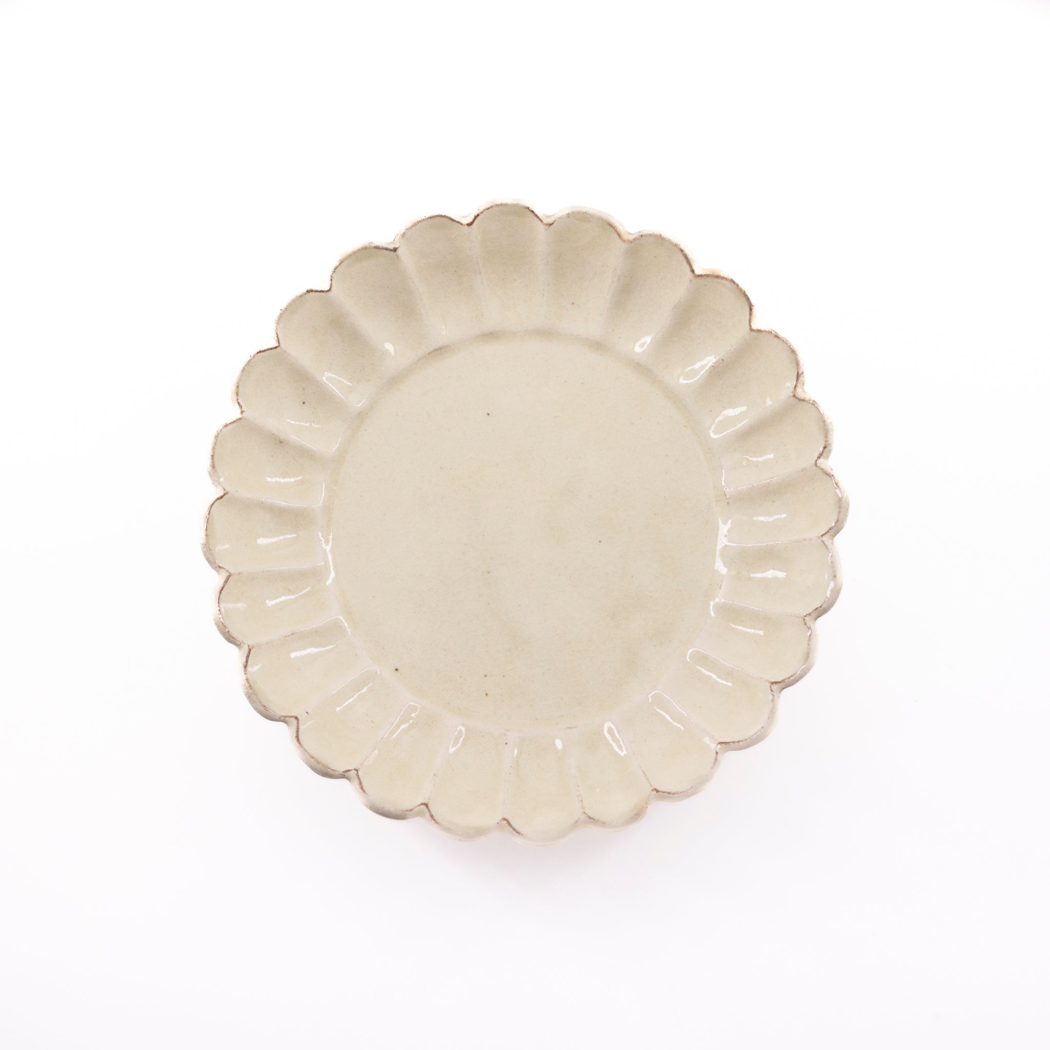 White porcelain oval flower small plate