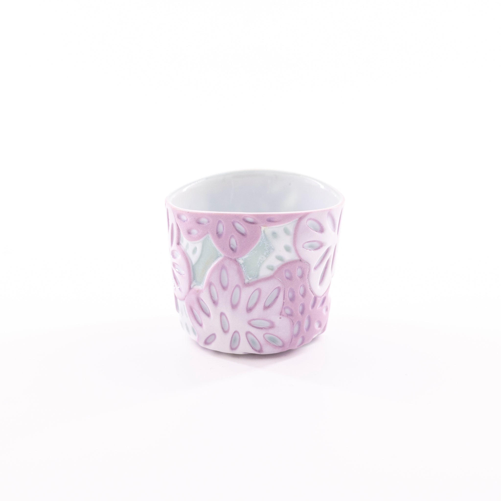 Laminated colored porcelain sake cup A