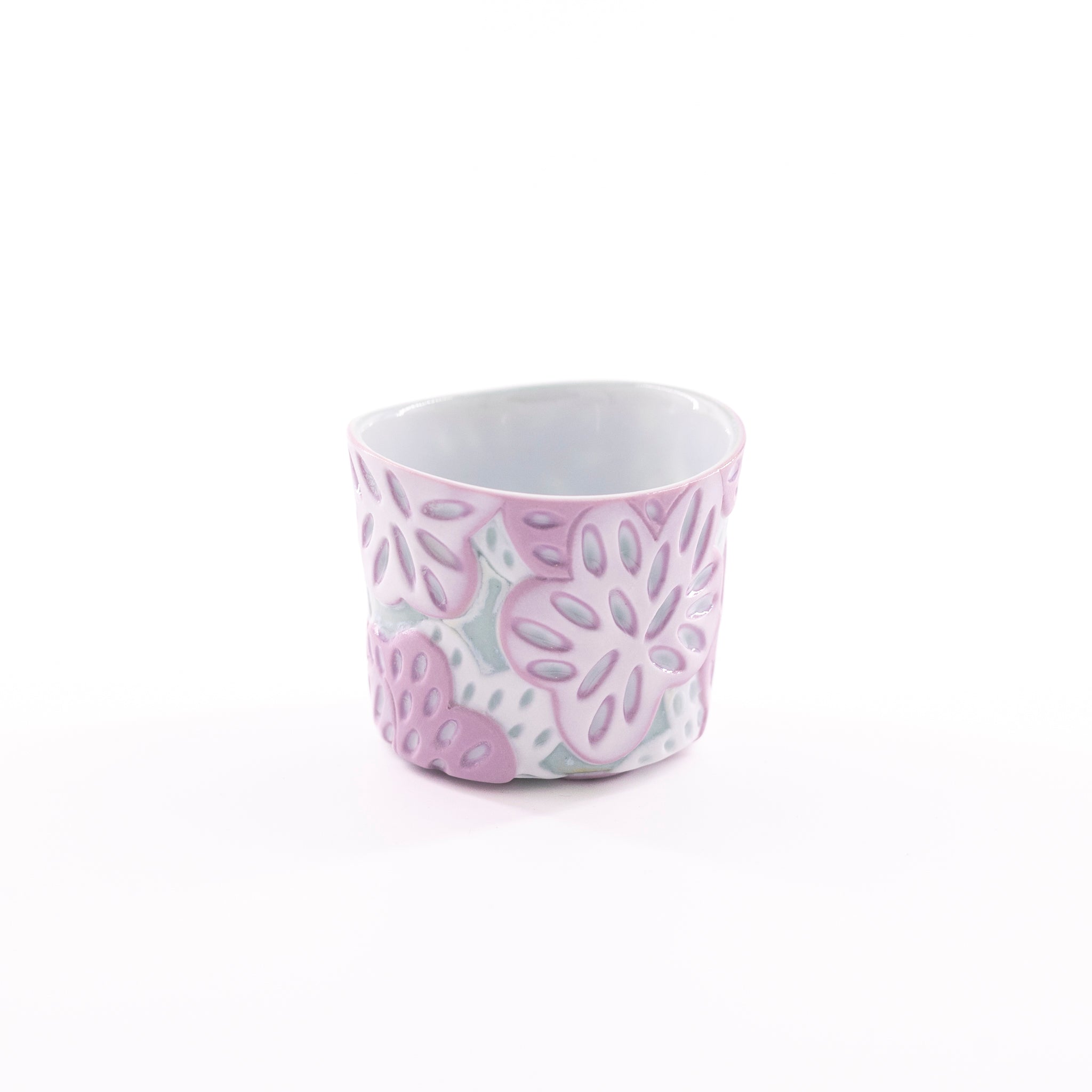 Laminated colored porcelain sake cup A