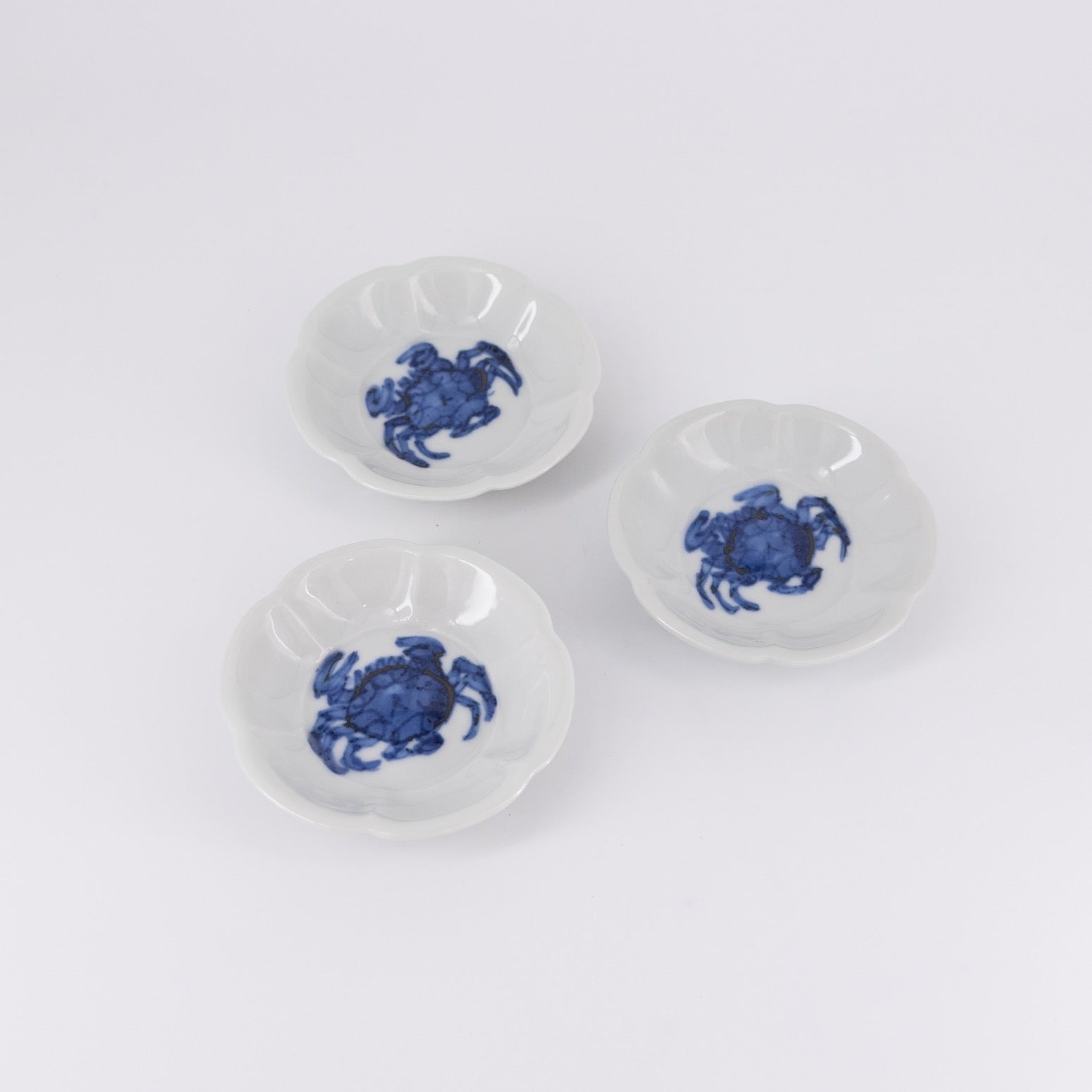 正木春蔵　染付タンパン呉須蟹文 4.5寸皿 正木春蔵 染付タンパン呉須蟹文 4.5寸皿