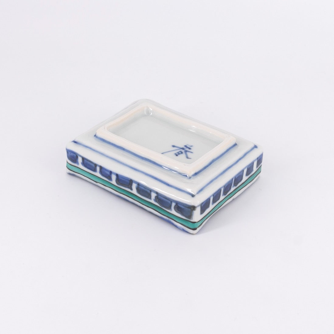 色絵染附 槍梅図四方豆小皿