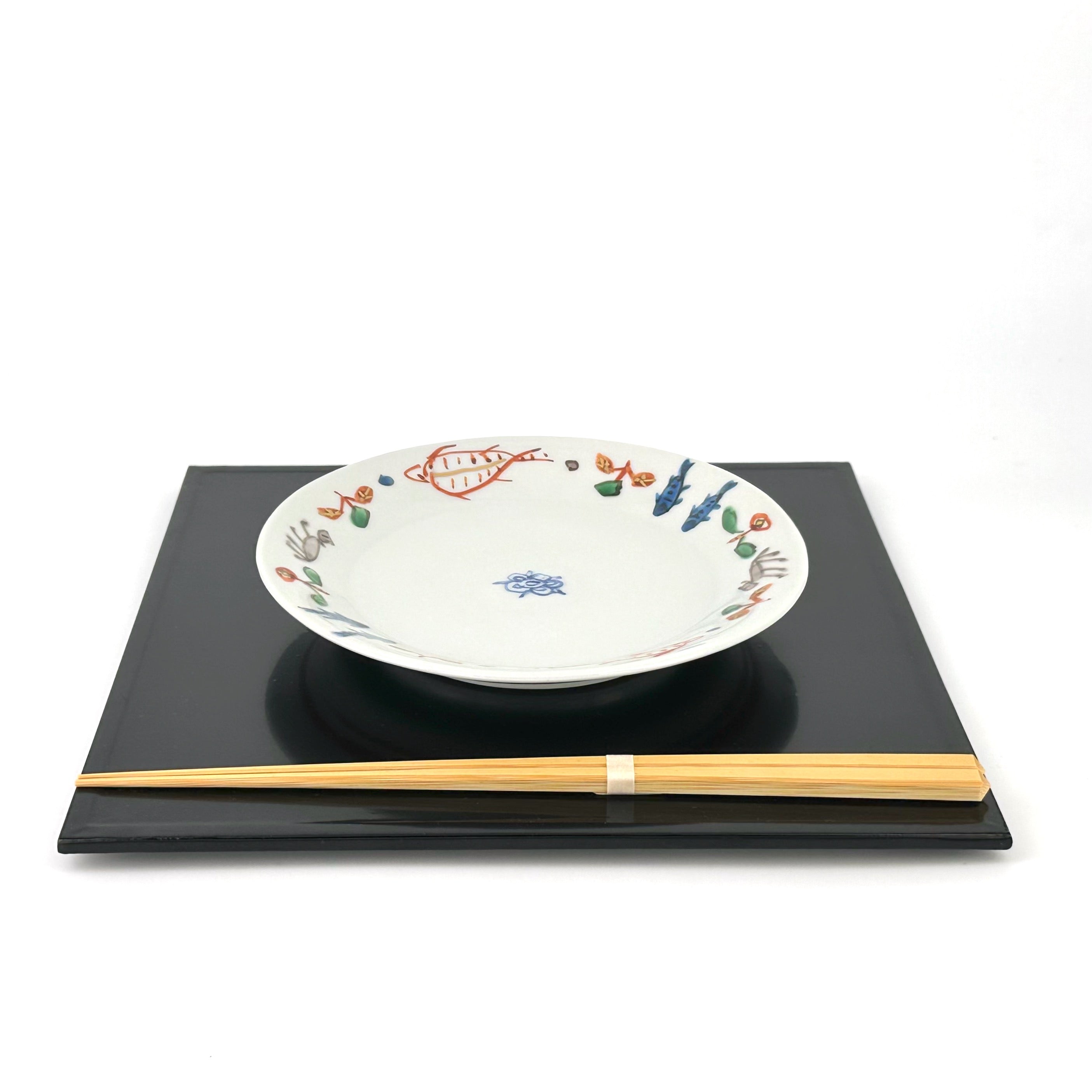 色絵染附 カンタ文5寸皿