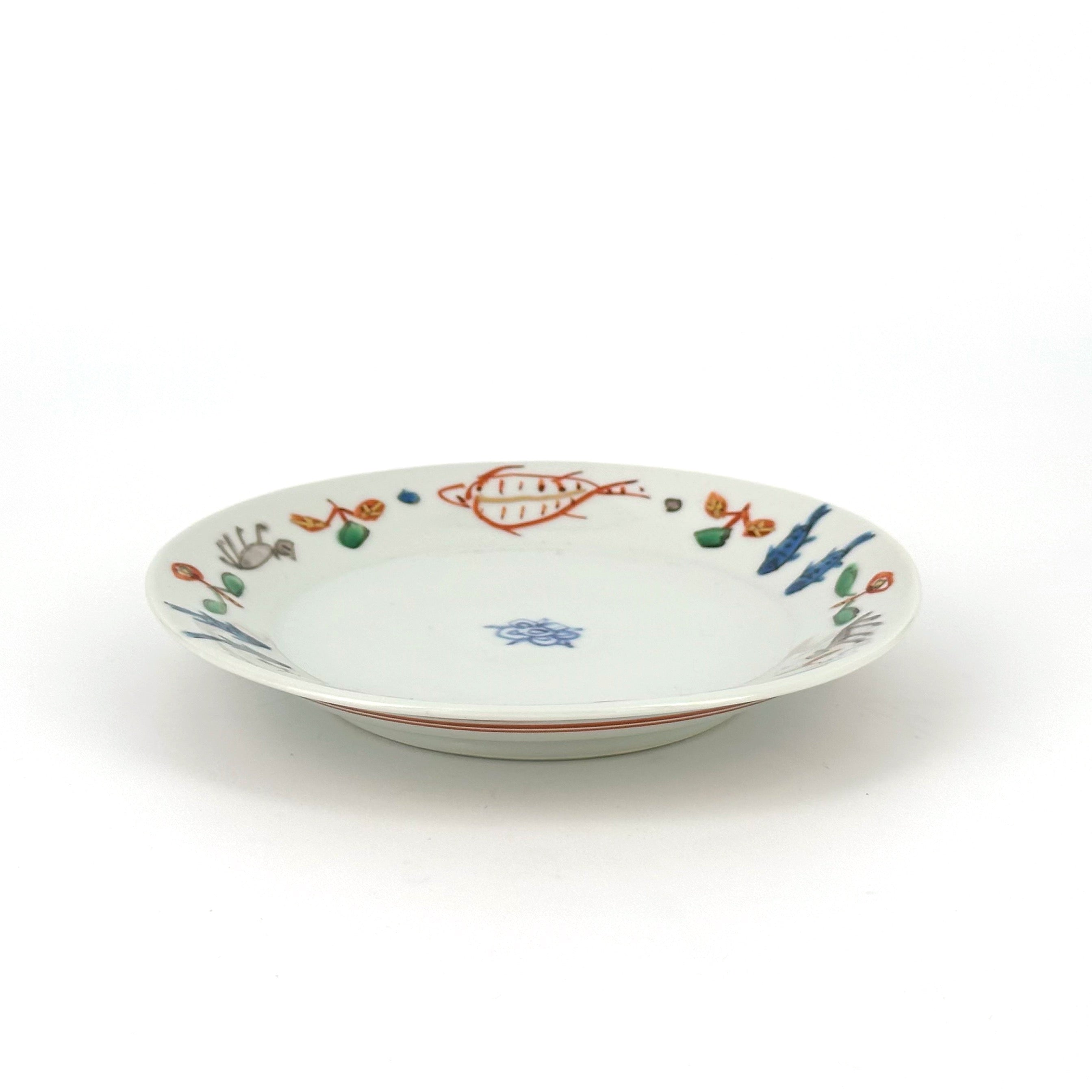 色絵染附 カンタ文5寸皿