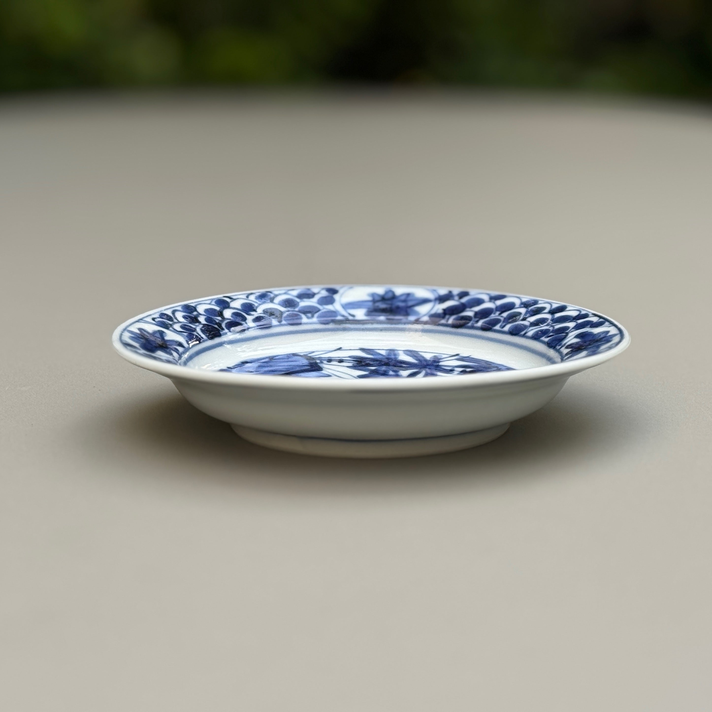 子鹿文青海波皿（５寸）