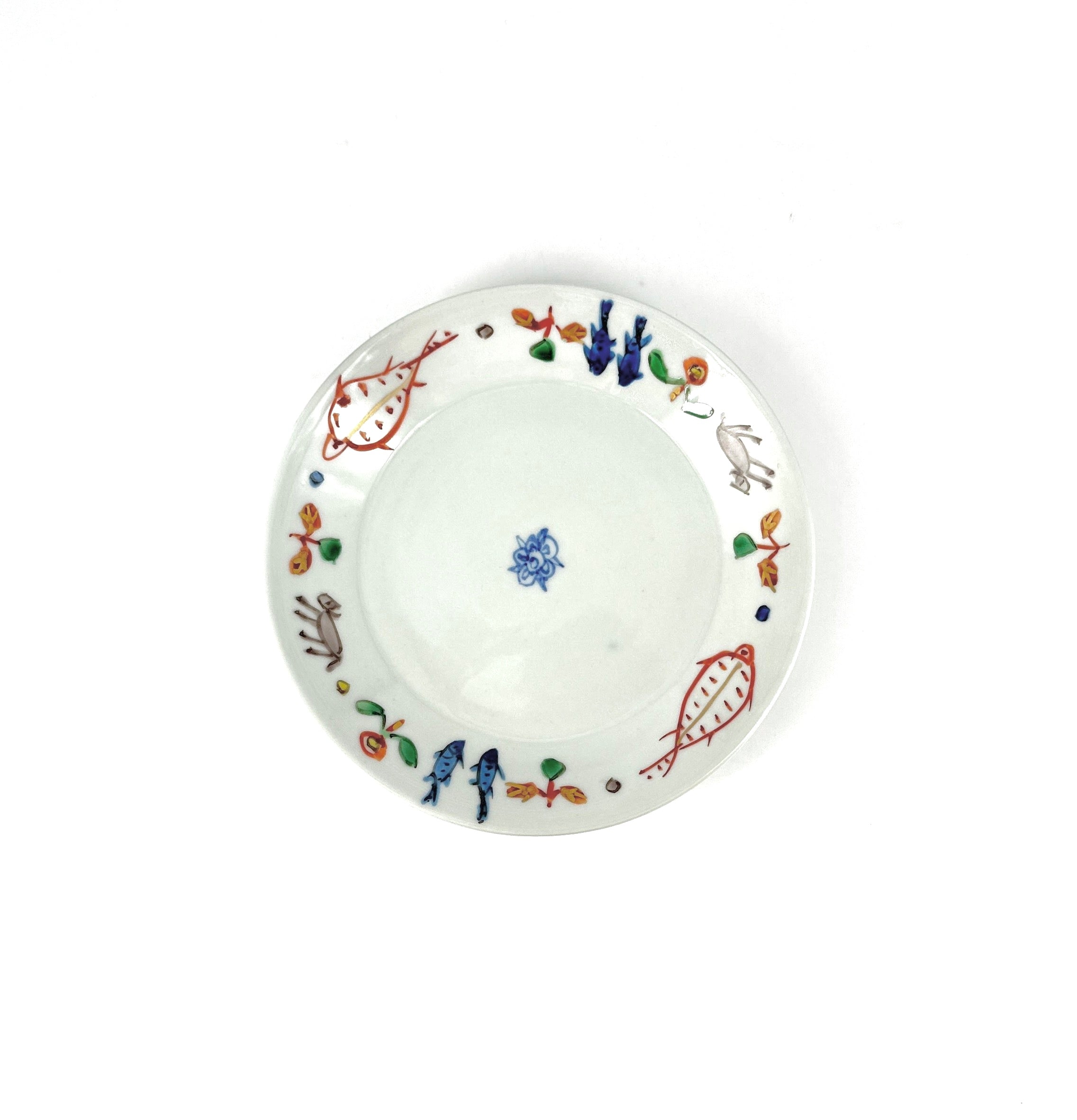 5-inch plate with Kanta design and colored dyeing