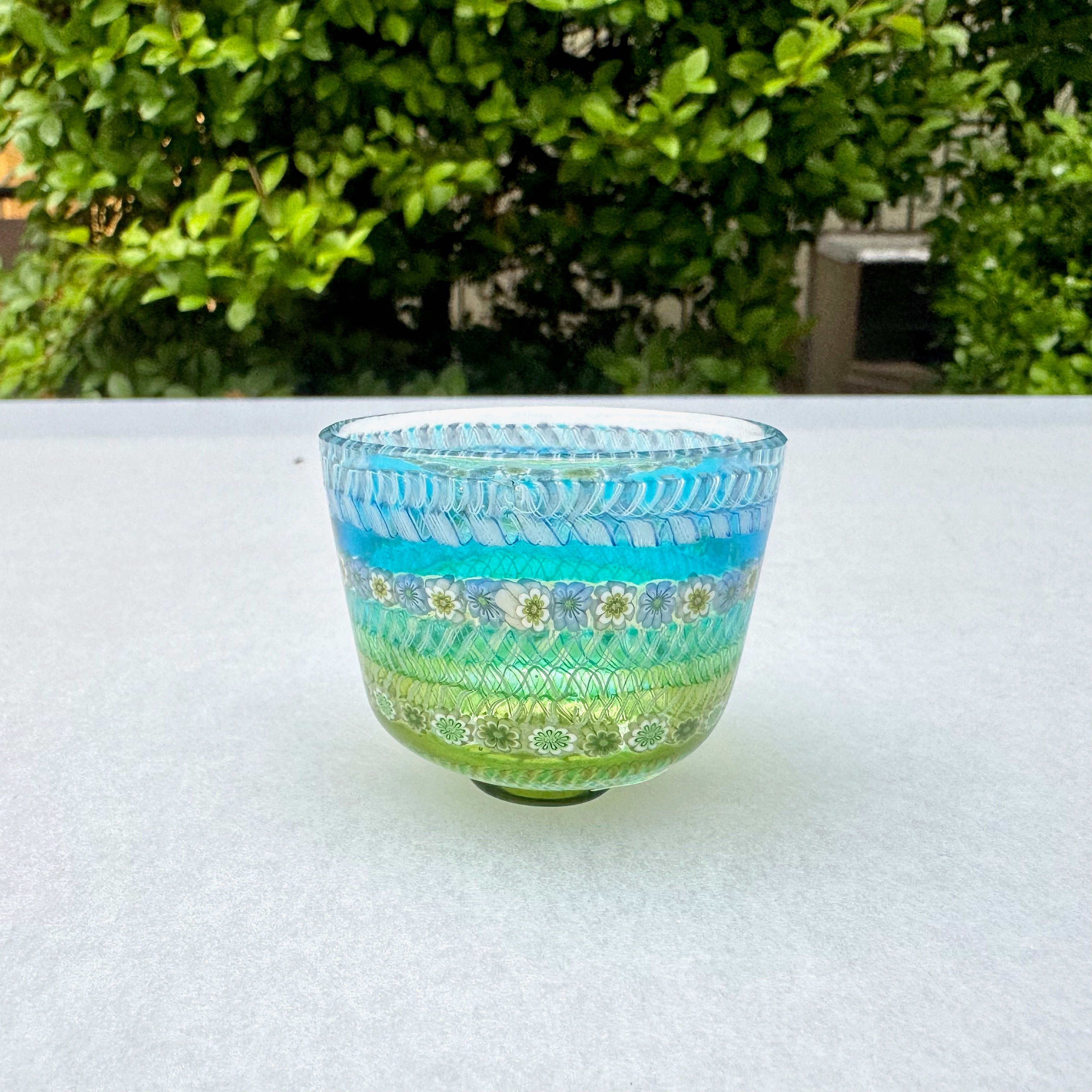コアガラス冷酒杯　水とみどり