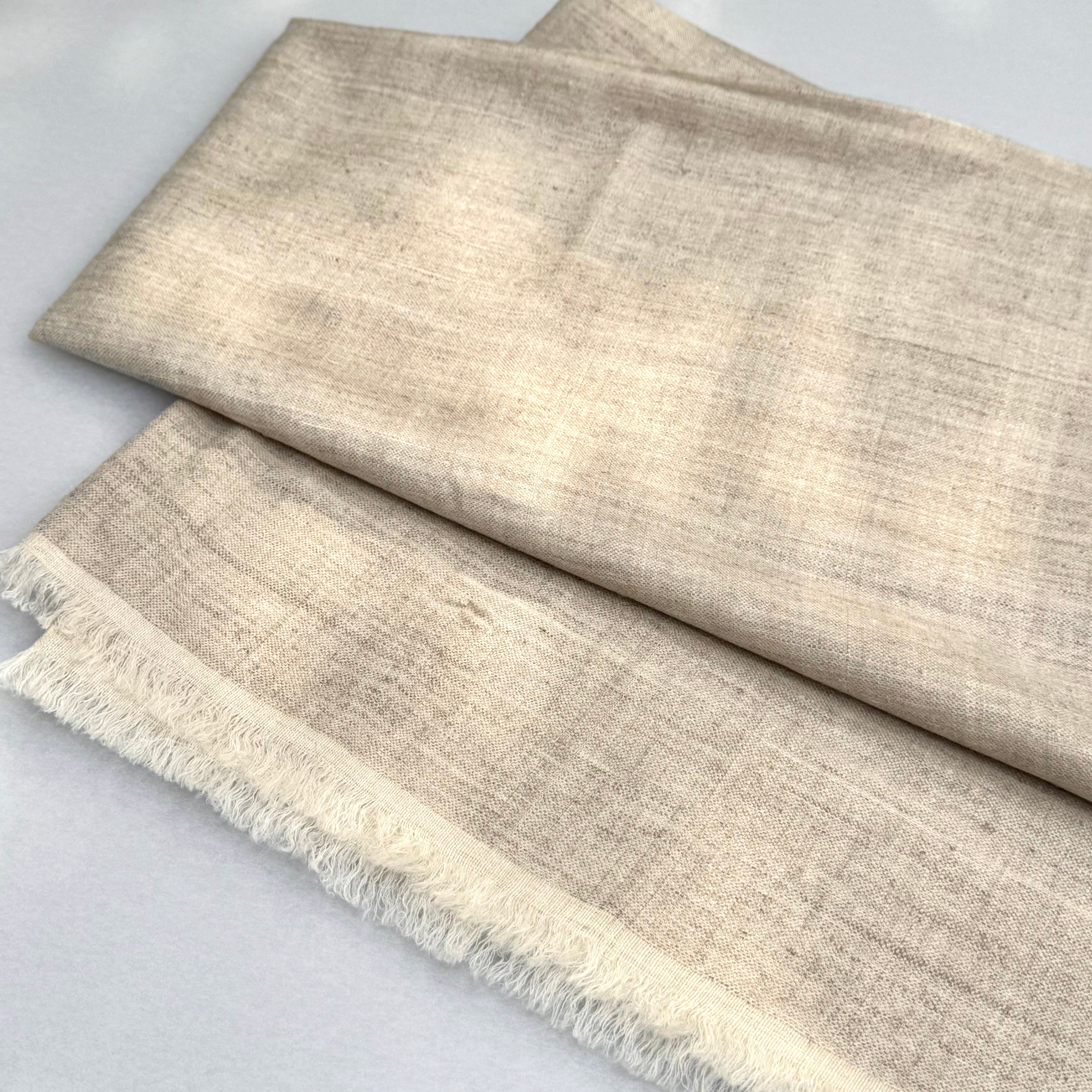 Hand-spun plain white pashmina shawl