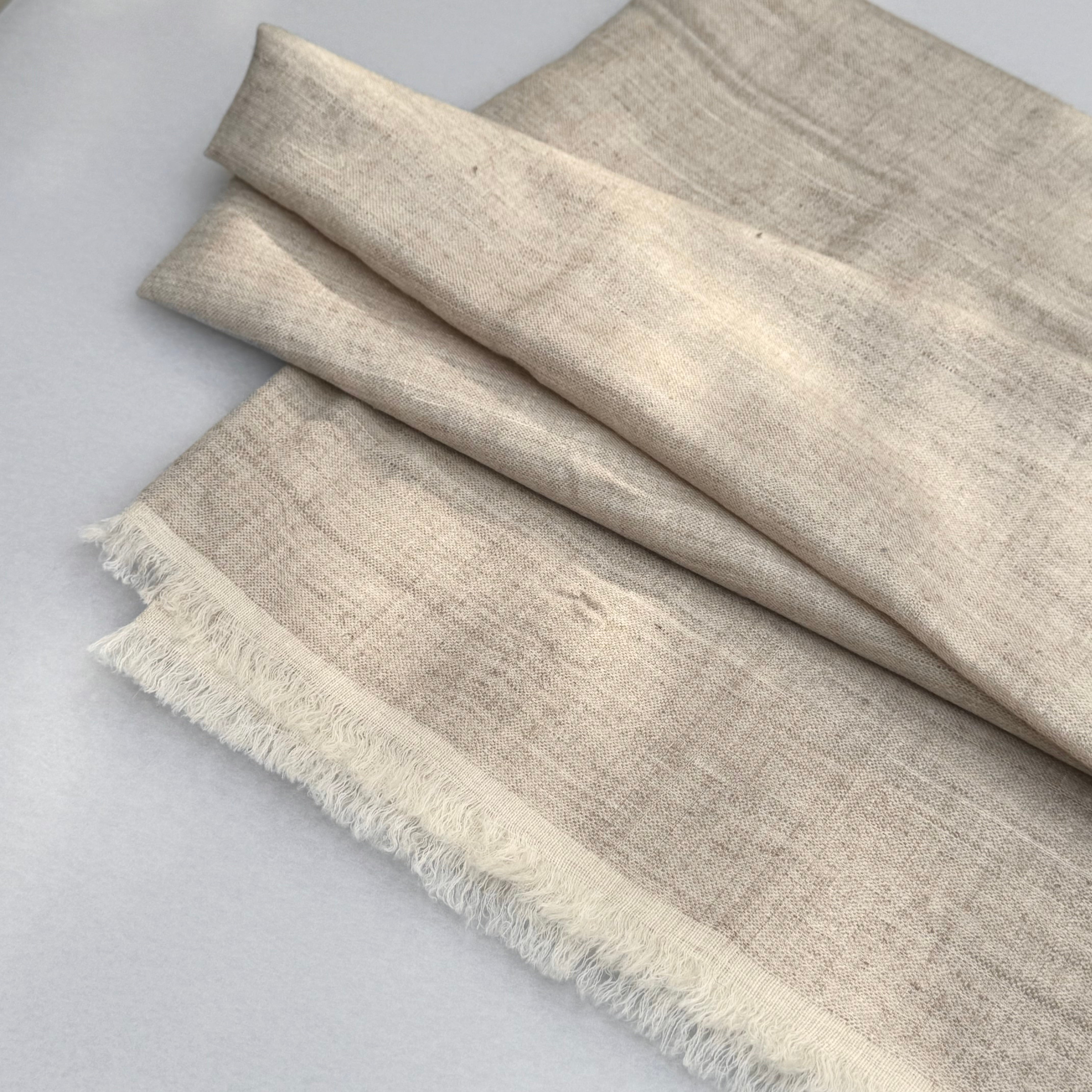Hand-spun plain white pashmina shawl