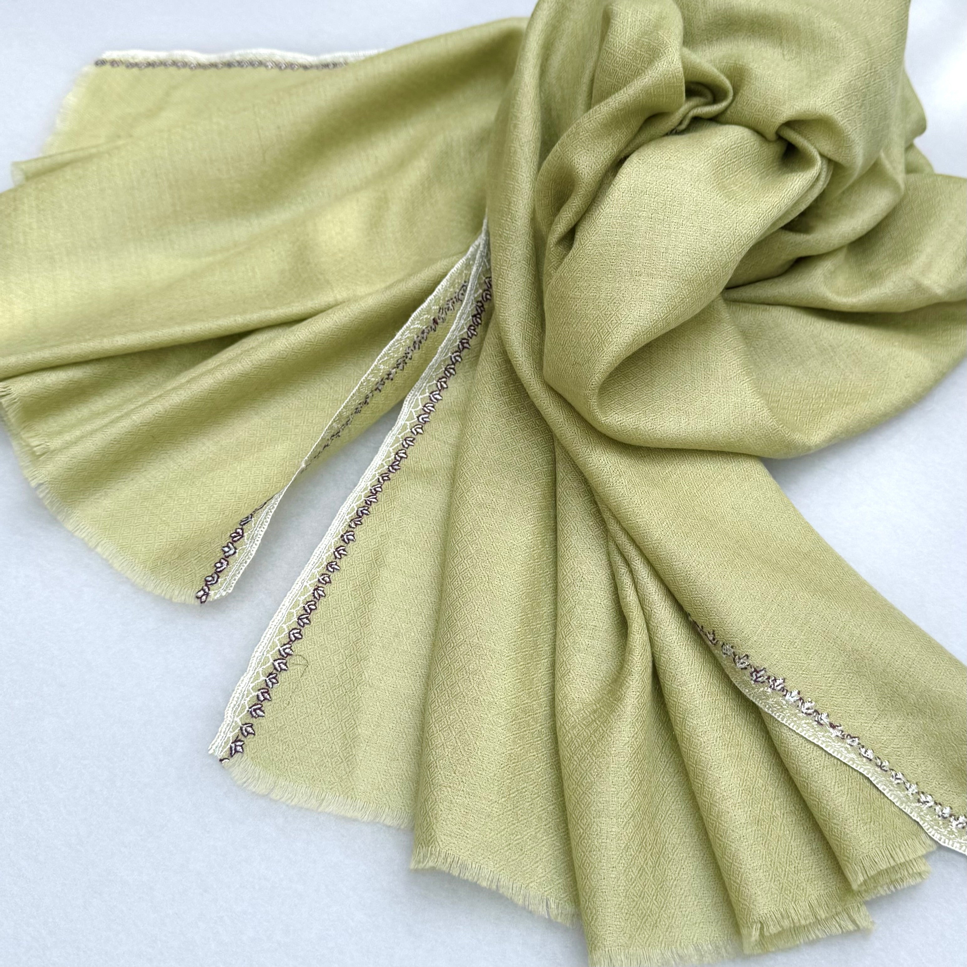 パシュミナストール　ソズニ　サイドライン　リーフ