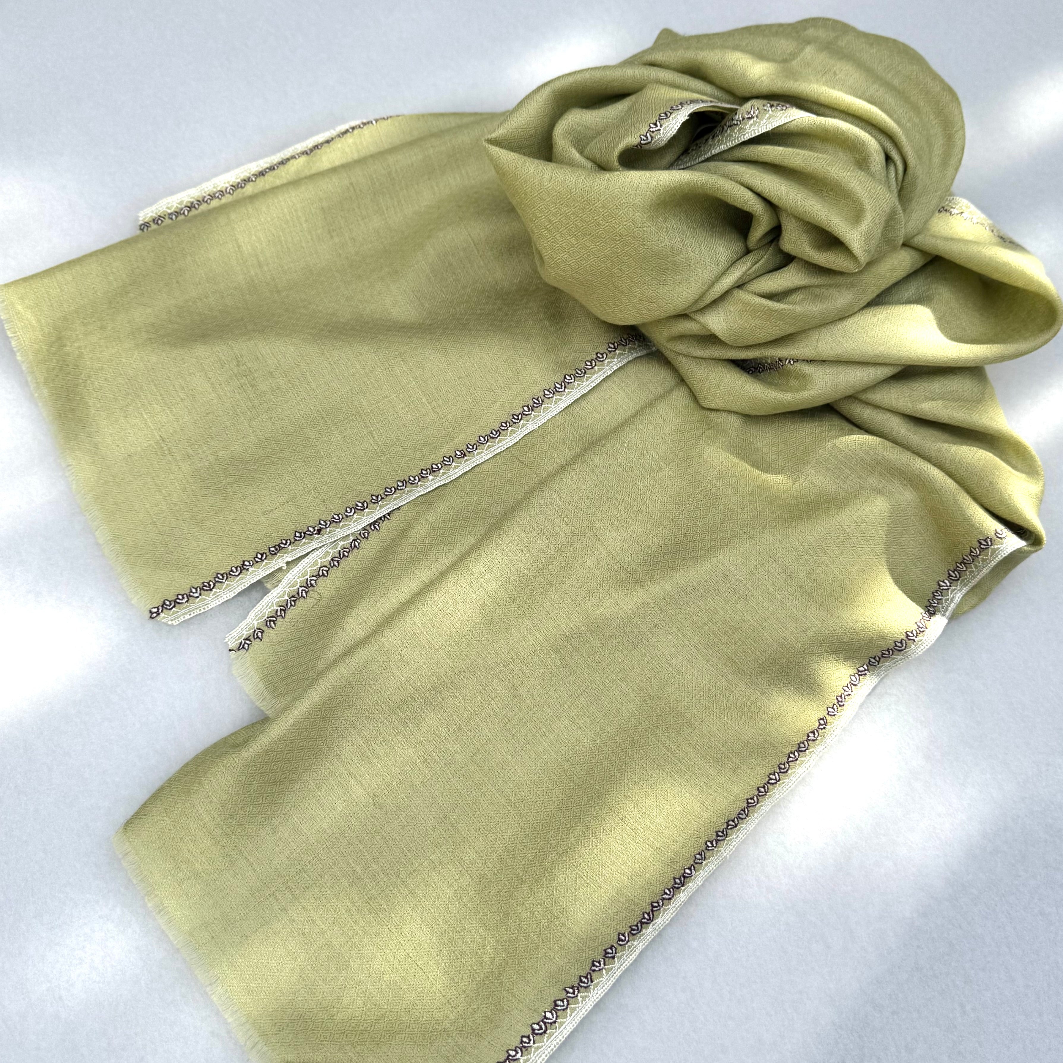 パシュミナストール　ソズニ　サイドライン　リーフ