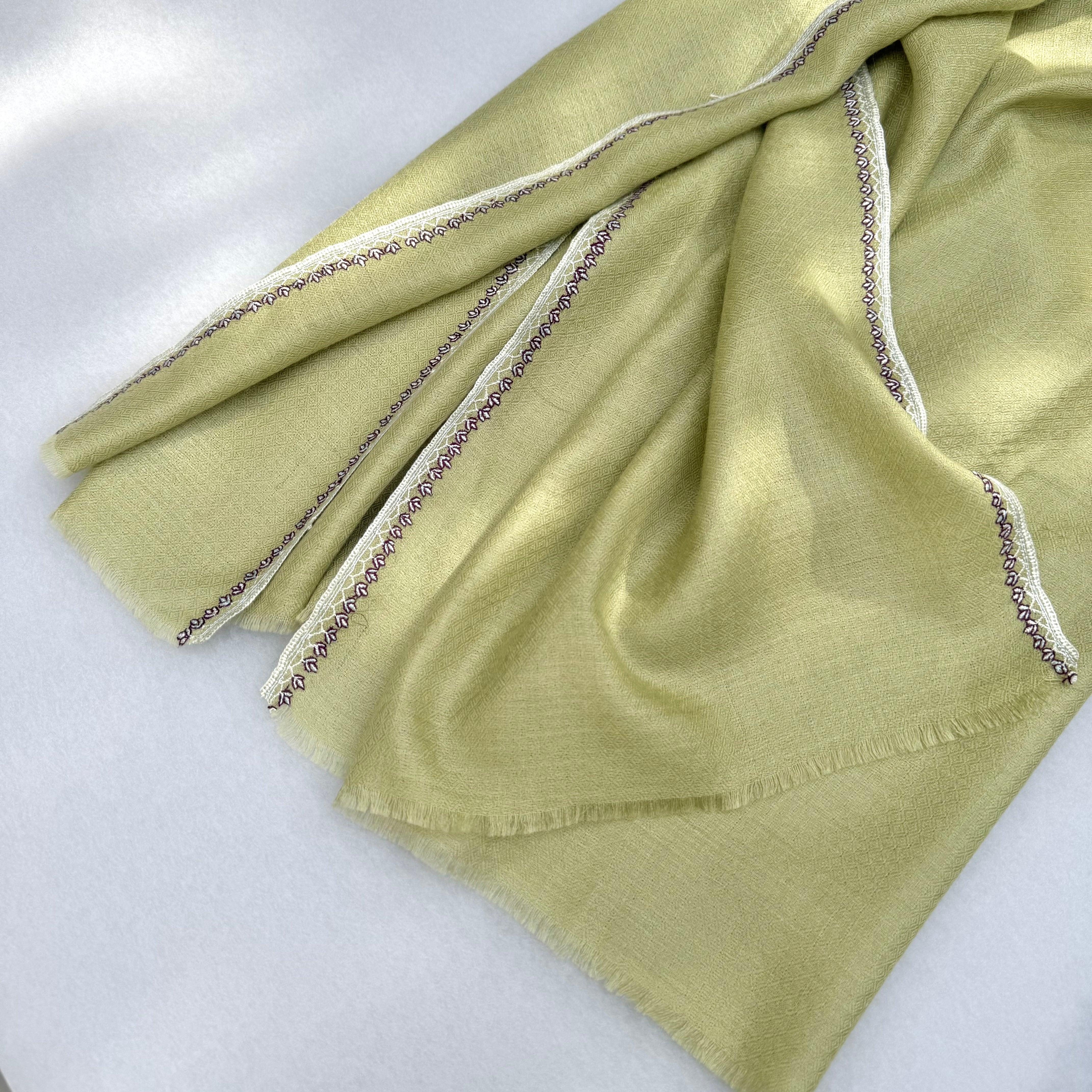 パシュミナストール　ソズニ　サイドライン　リーフ