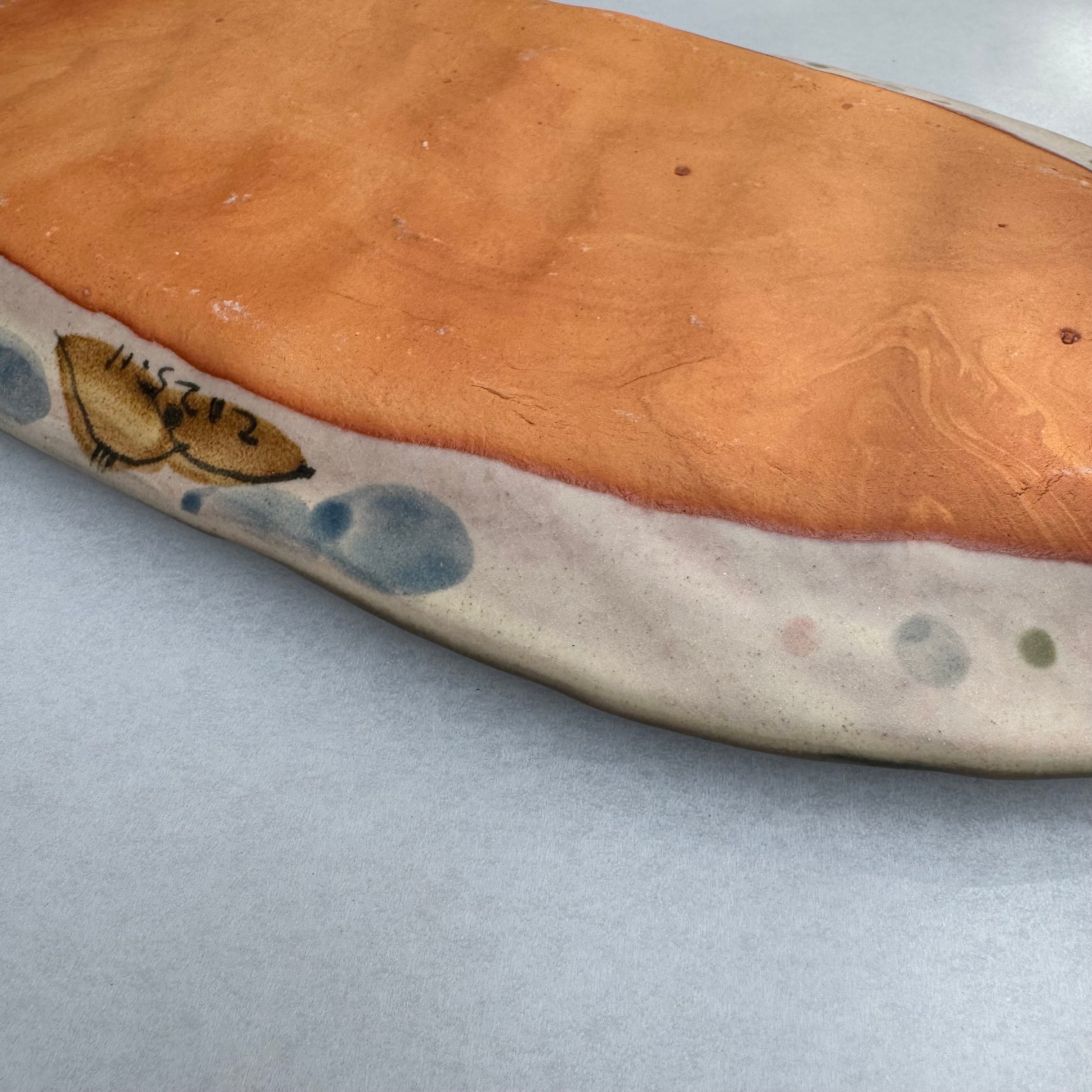 植物文だ円長皿