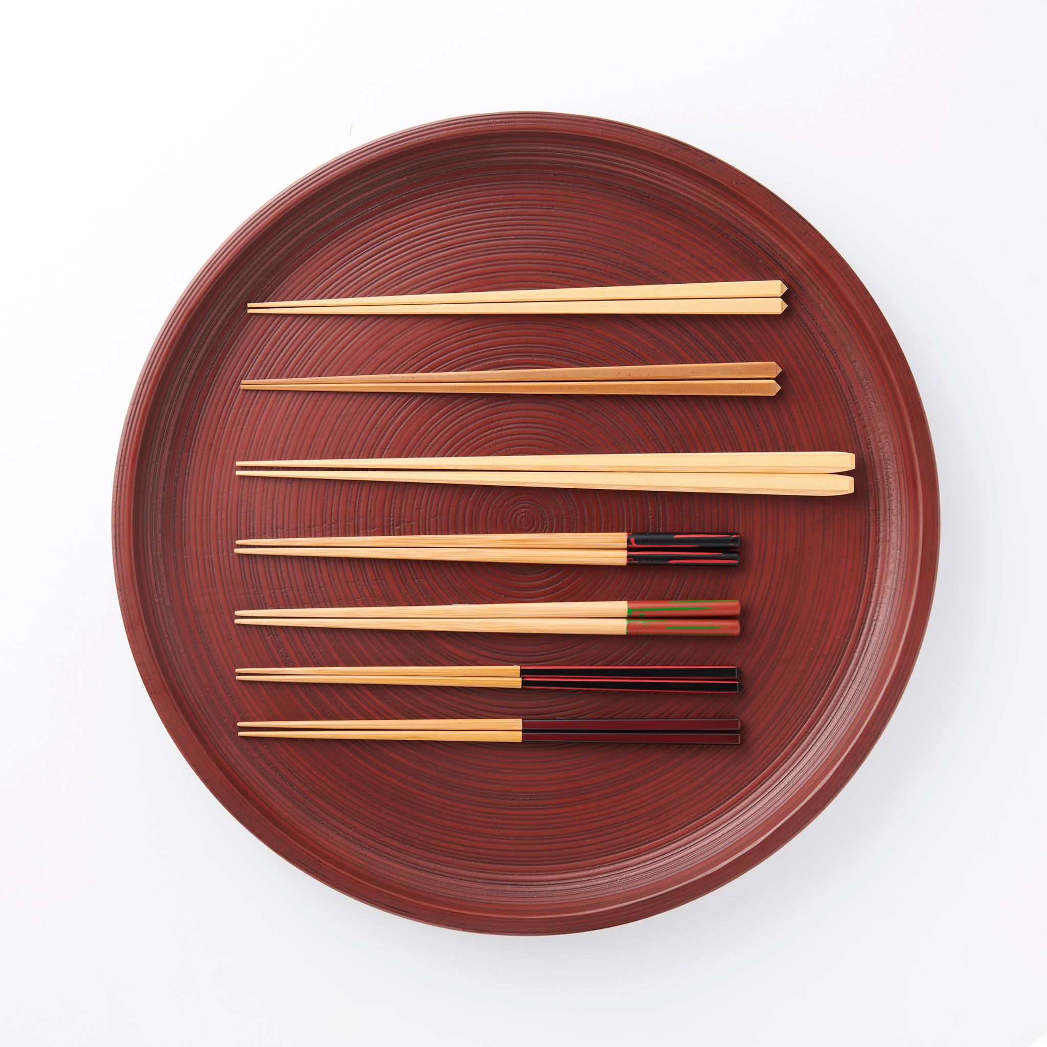 Diamond Cut Polished Chopsticks Red