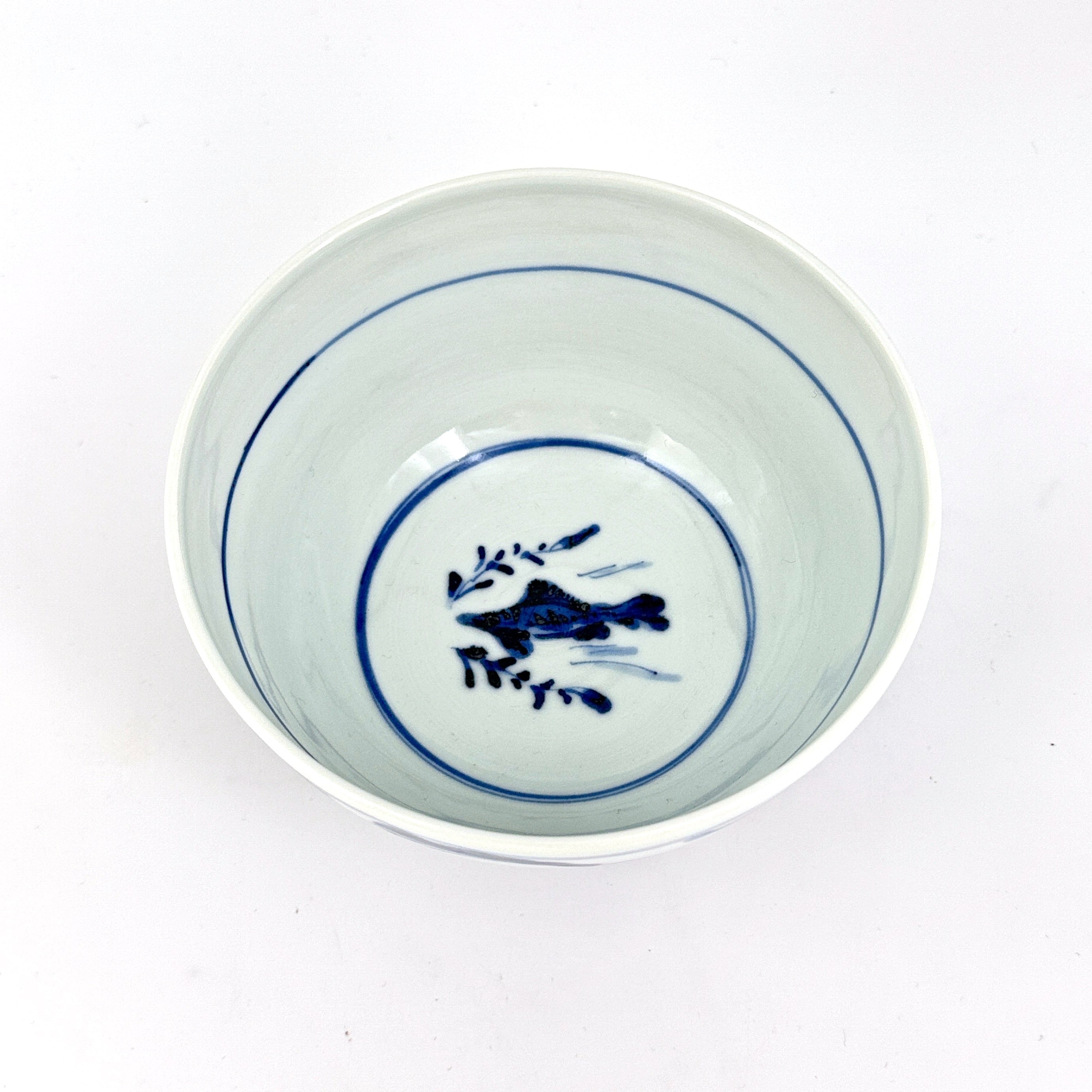 魚に牡丹文小丼